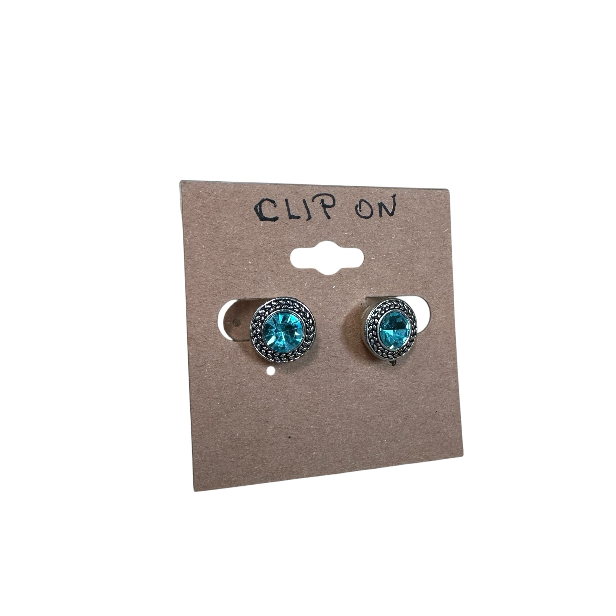 Blue Gemstone Clip-On Earrings
