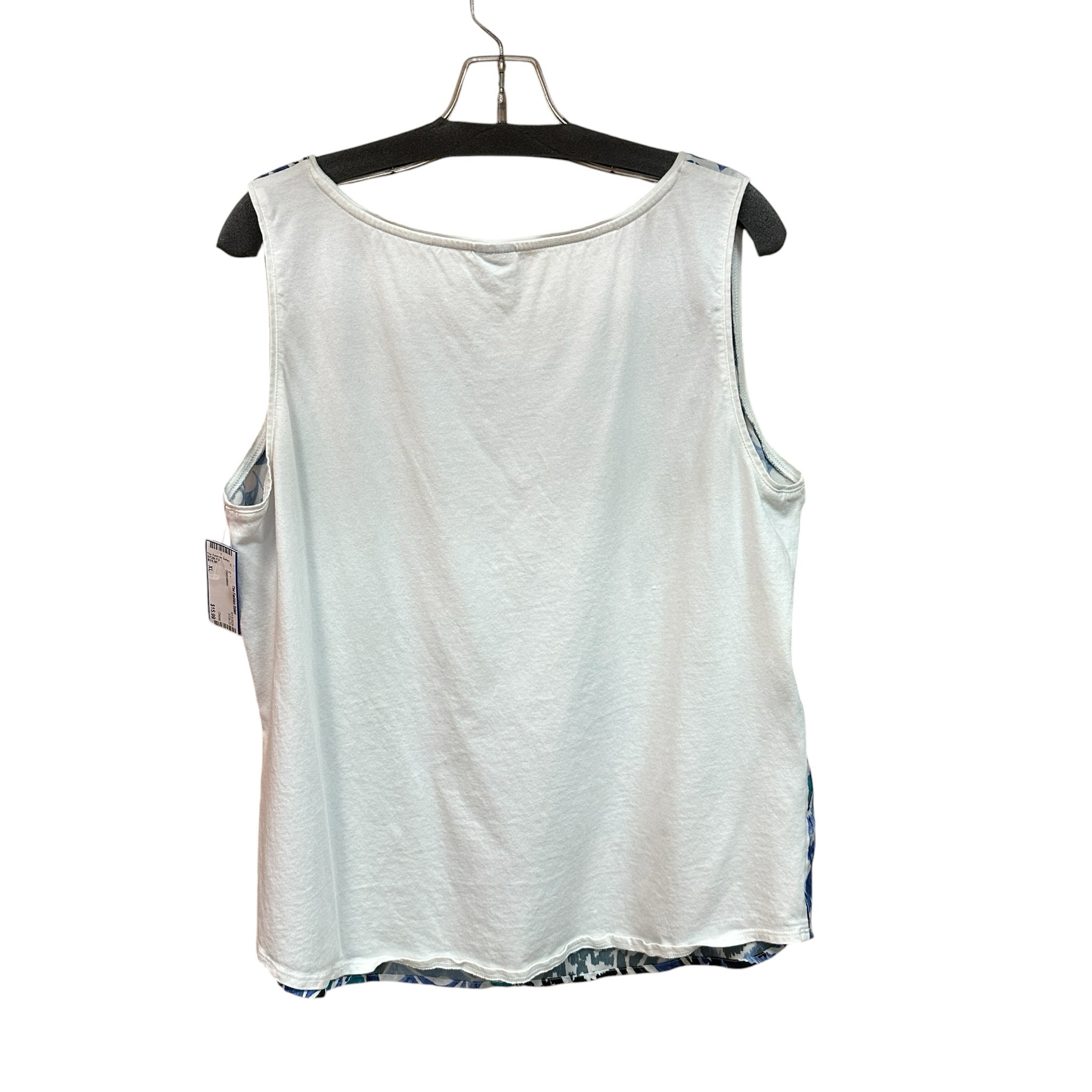Chicos Size XL Blue & White Sleeveless Top
