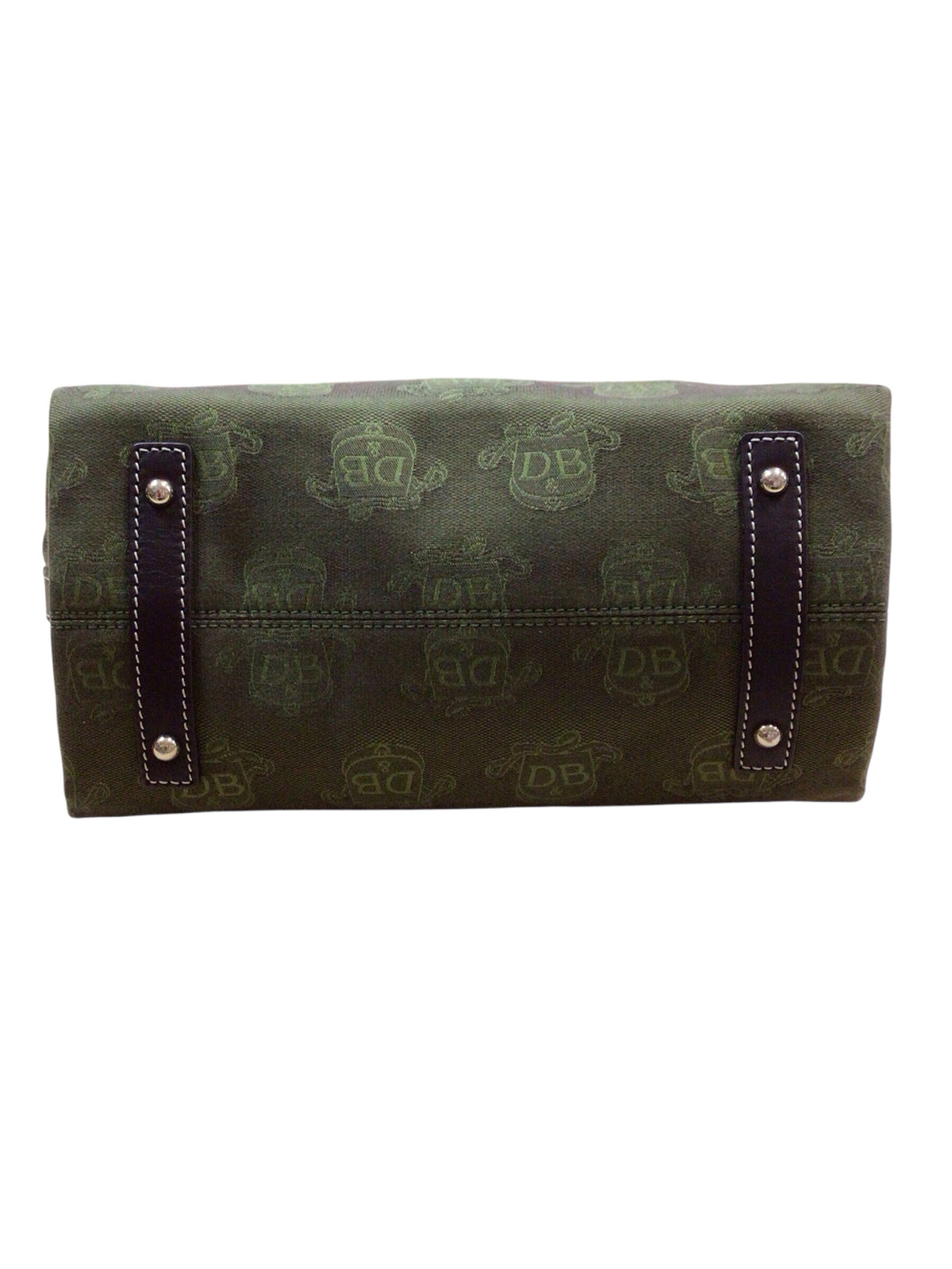 Dooney & Bourke Signature Green Canvas Hobo Satchel Bag