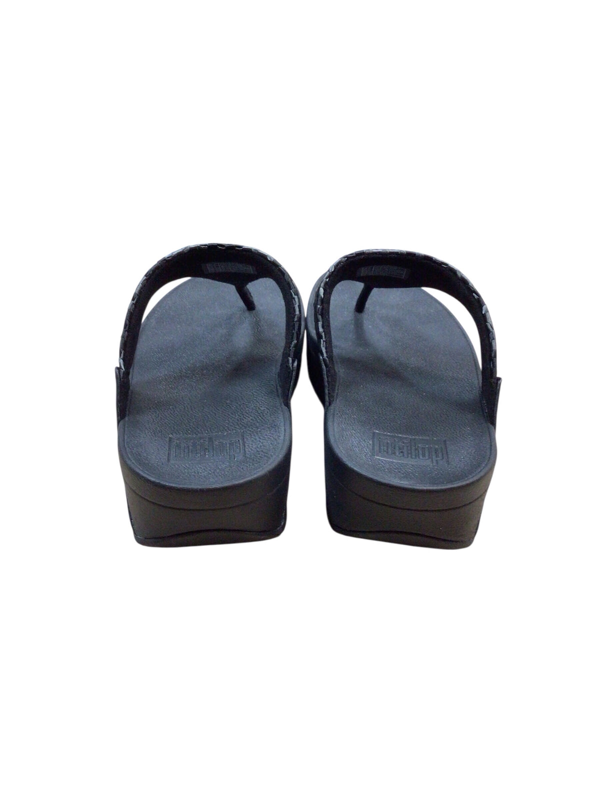 FitFlops "Lulu Silky Weave" Black Sandals Size 8