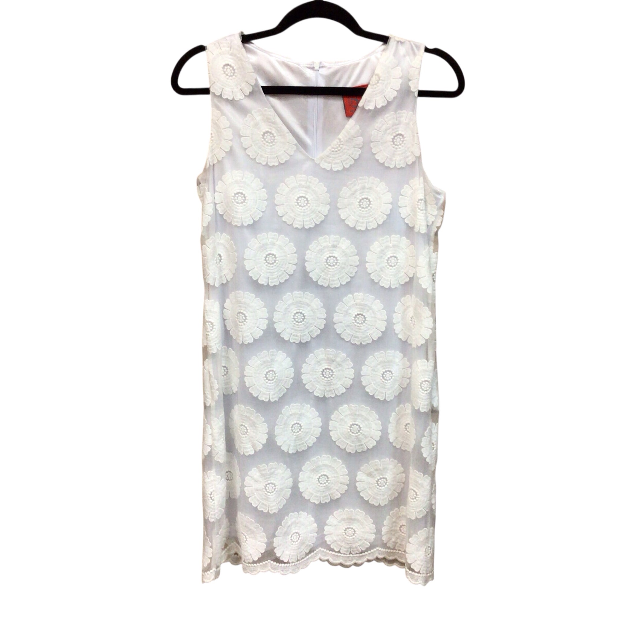 Tracy Negoshian White Sleeveless Shift Dress Size 6