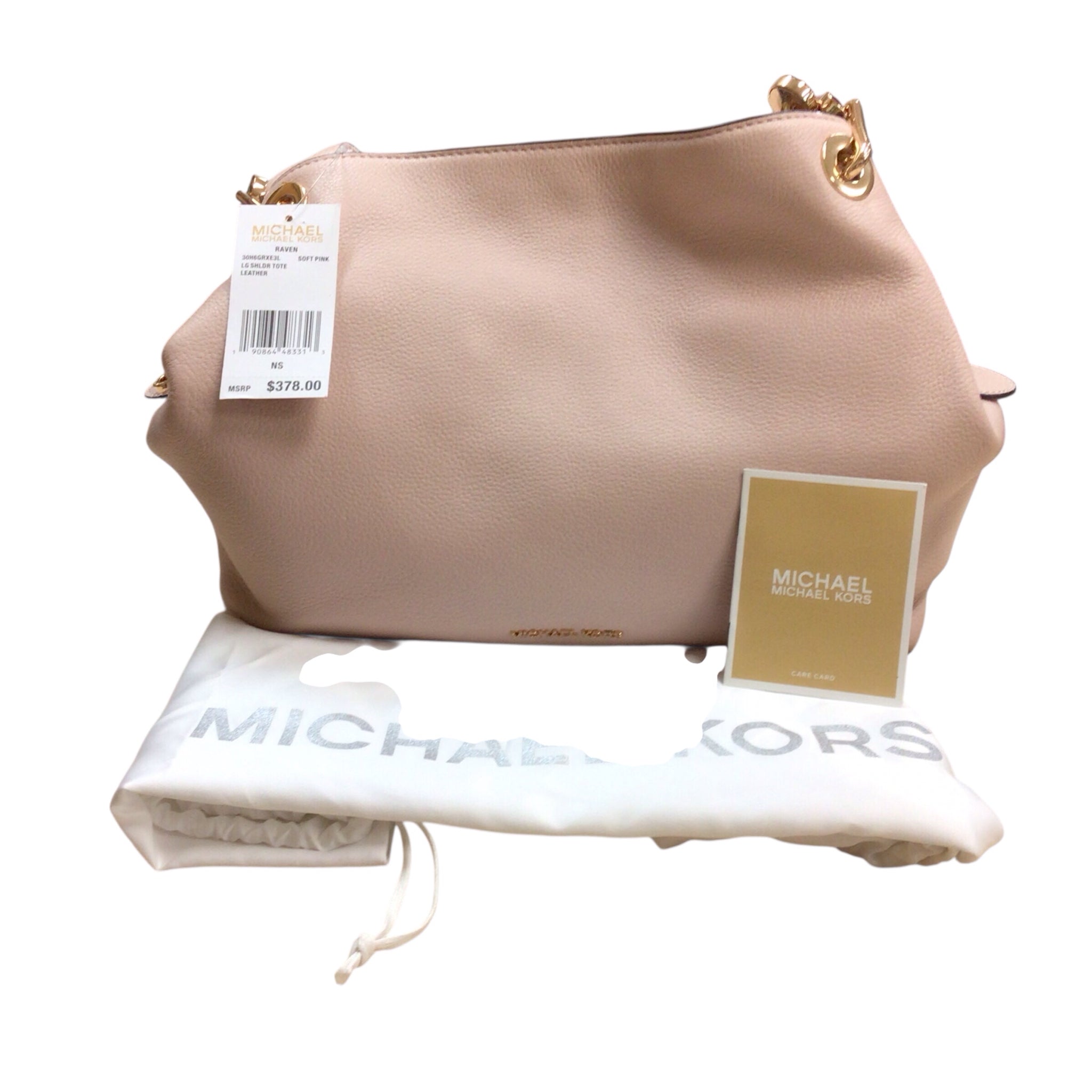 Michael Kors "Raven" Soft Pink Leather Shoulder Bag