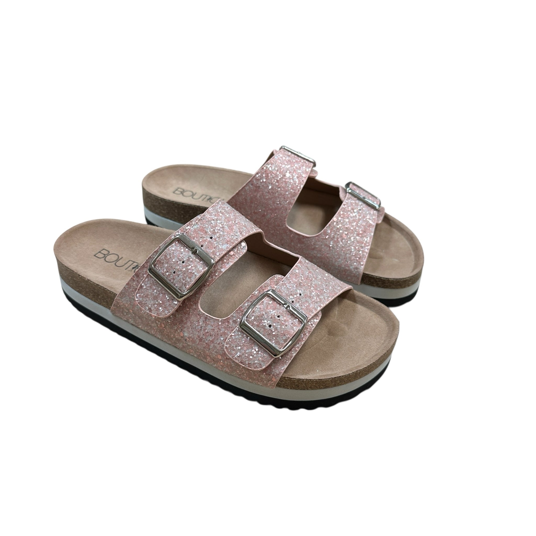 Corkys "Beach Babe" Pink Glitter Sandals Size 7