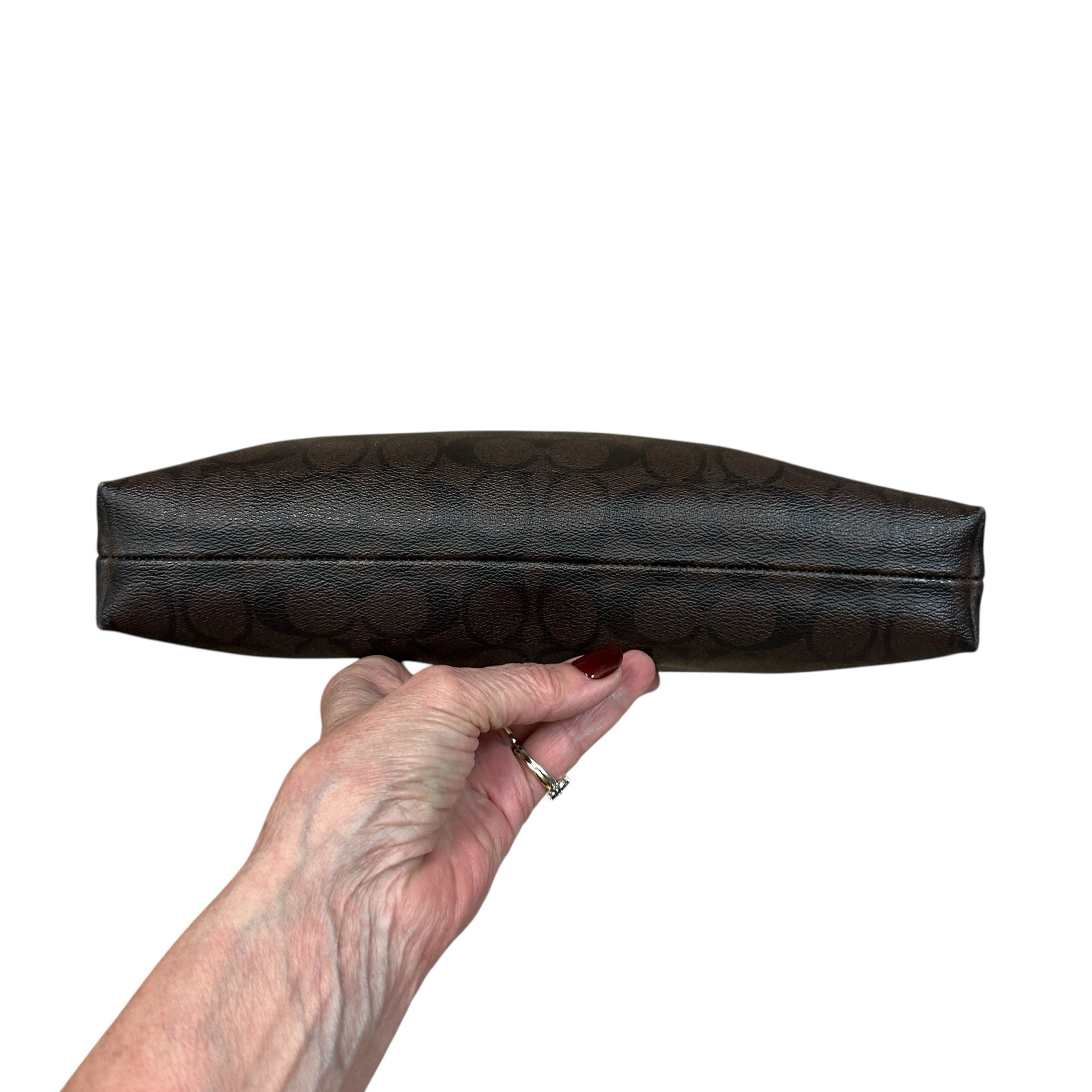 Coach Dark Brown Signature Leather Crossbody Bag