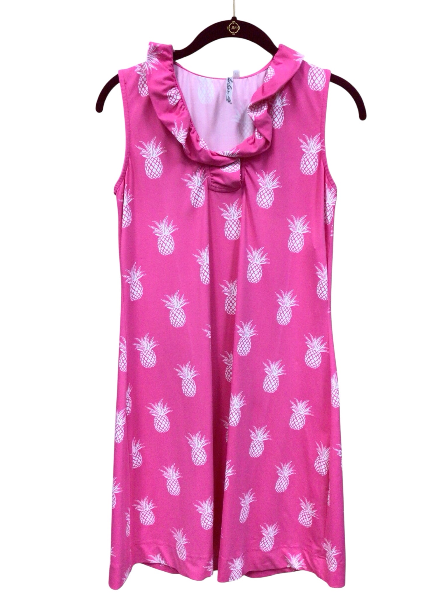 Lulu B Pink Pineapple Ruffle Sleeveless Dress Size XS