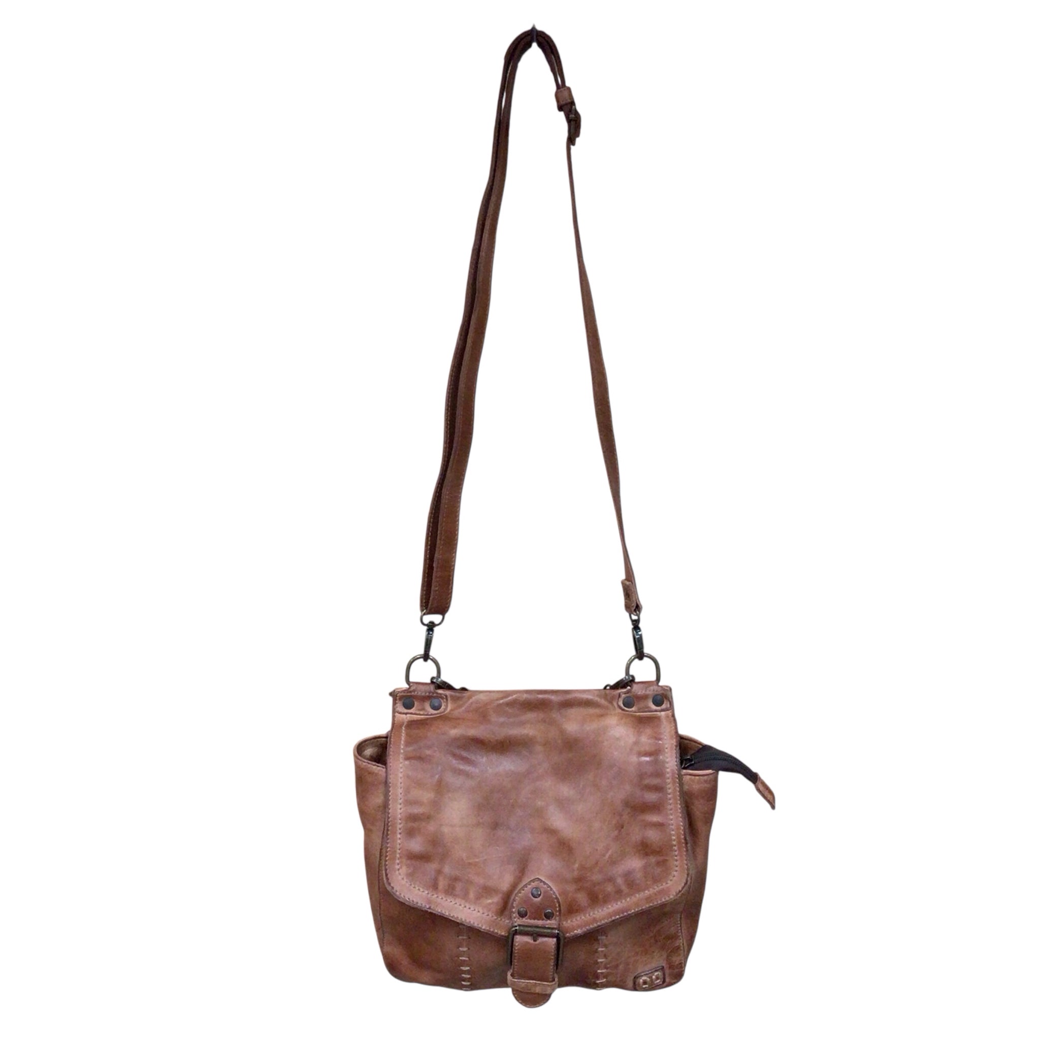 Bed Stu Bathsheba Brown Leather Satchel Crossbody Bag