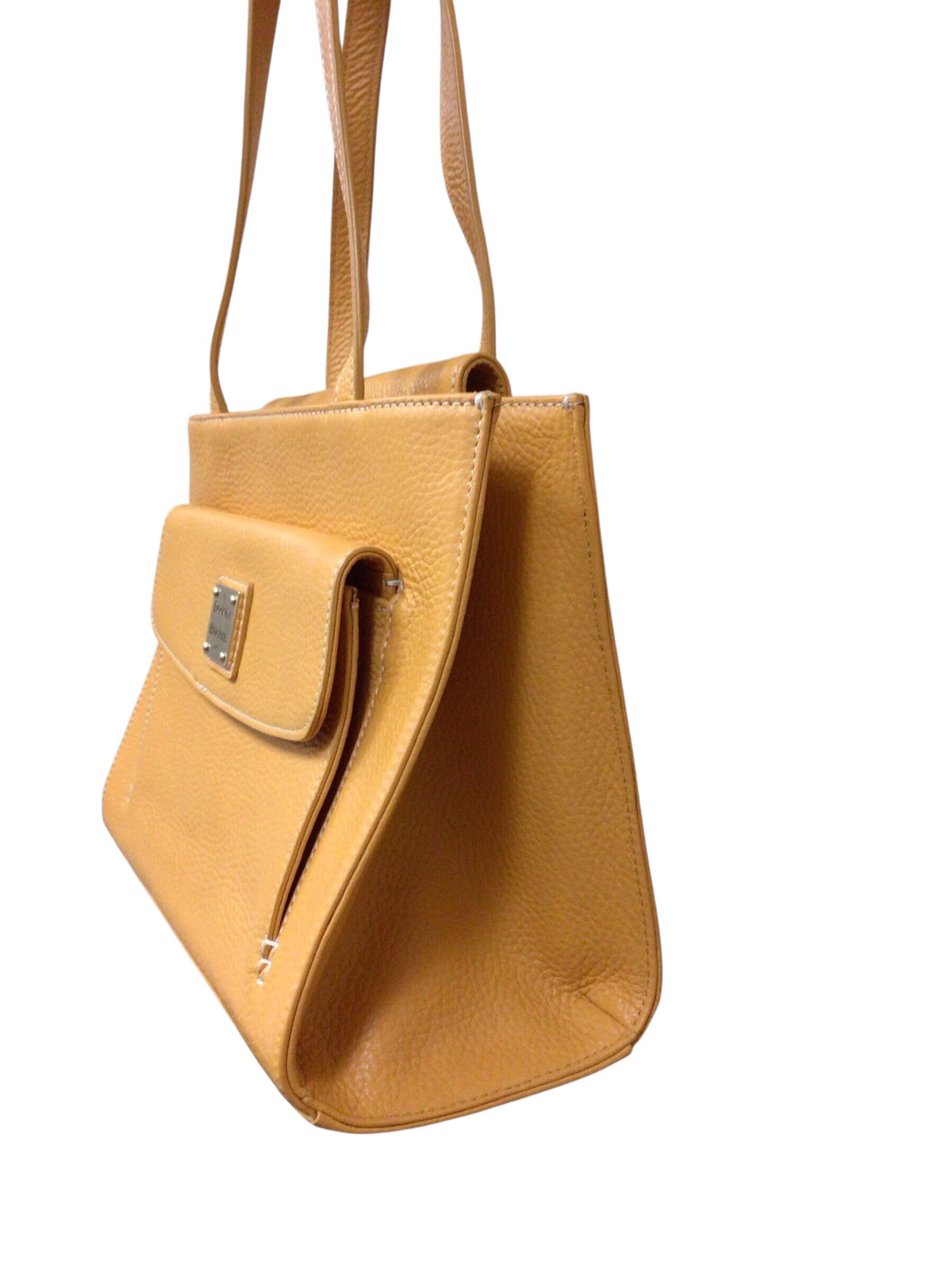 Dooney & Bourke Janine Front Pocket Yellow Leather Tote Bag
