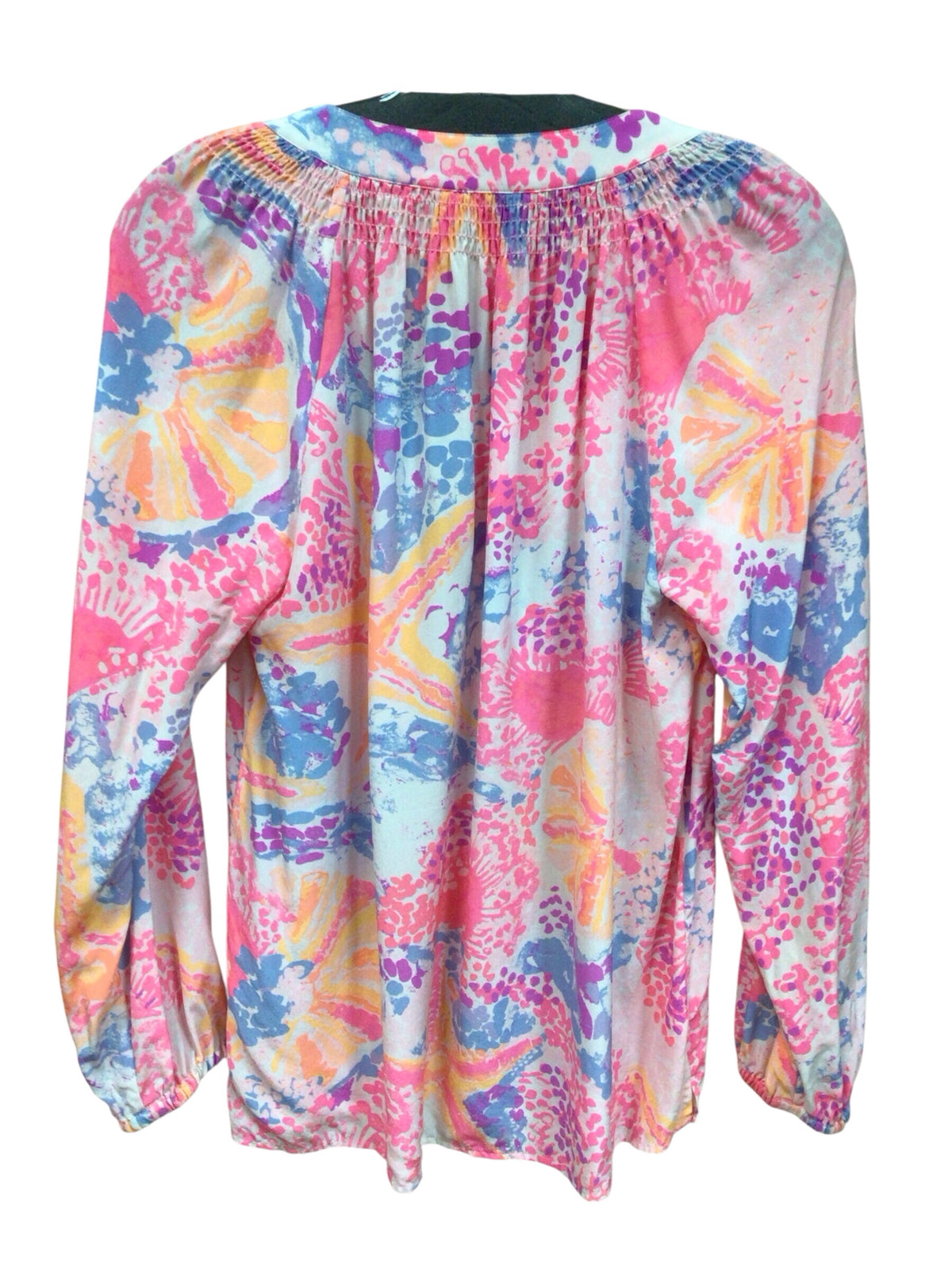 Lilly Pulitzer "Elsa" 100% Silk Long Sleeve Top Size Small