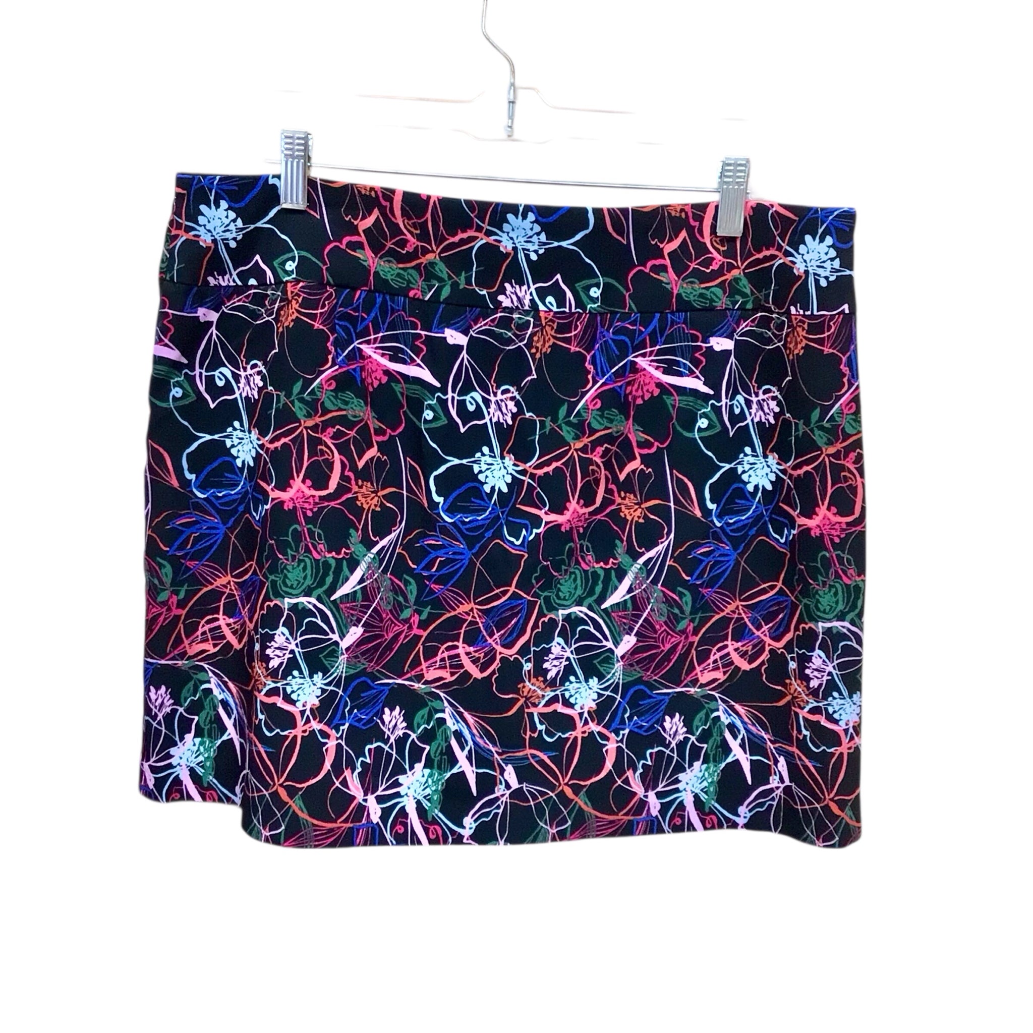 Juniper + Lime Black Floral Skort Size 16
