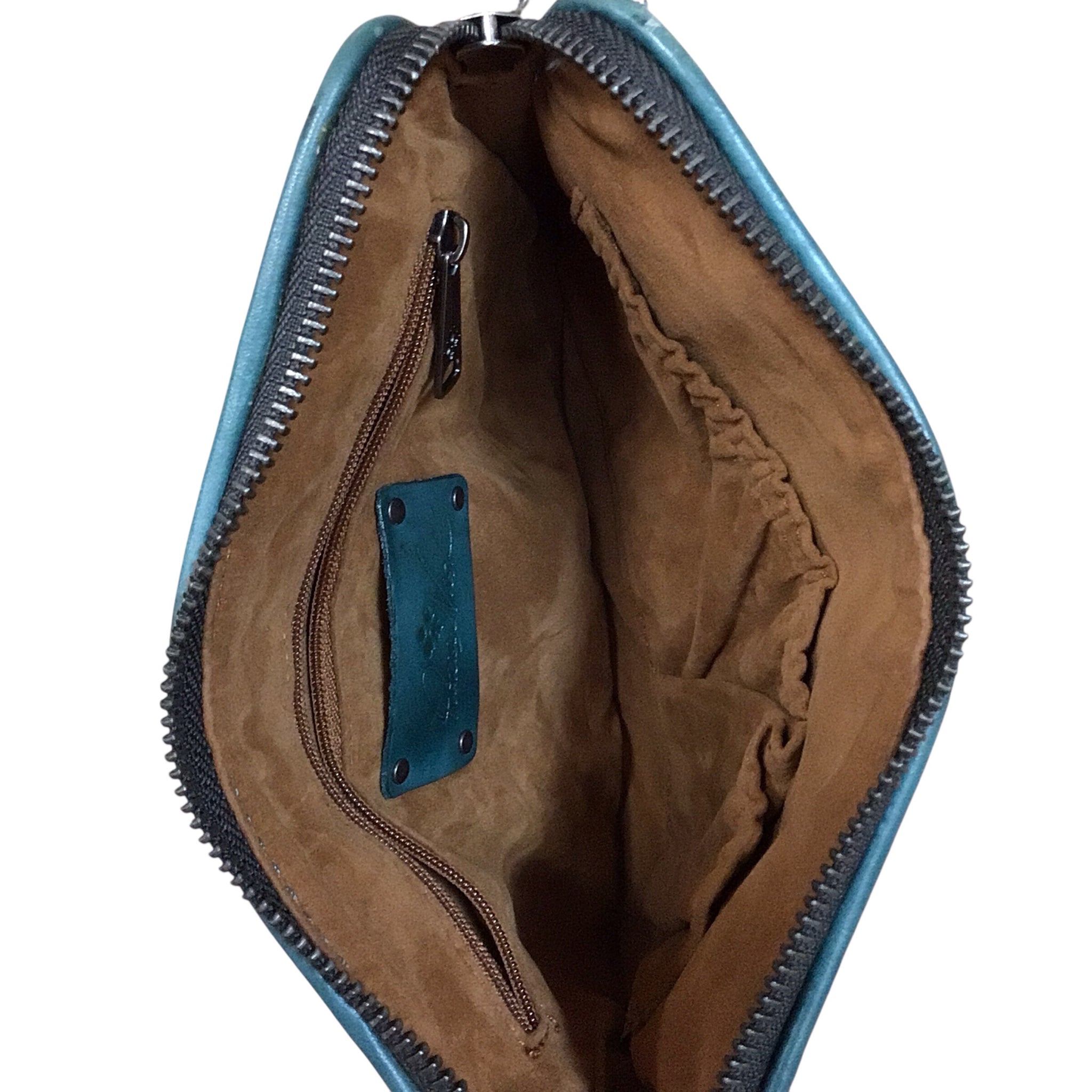 Patricia Nash Cassini Teal Leather Wristlet