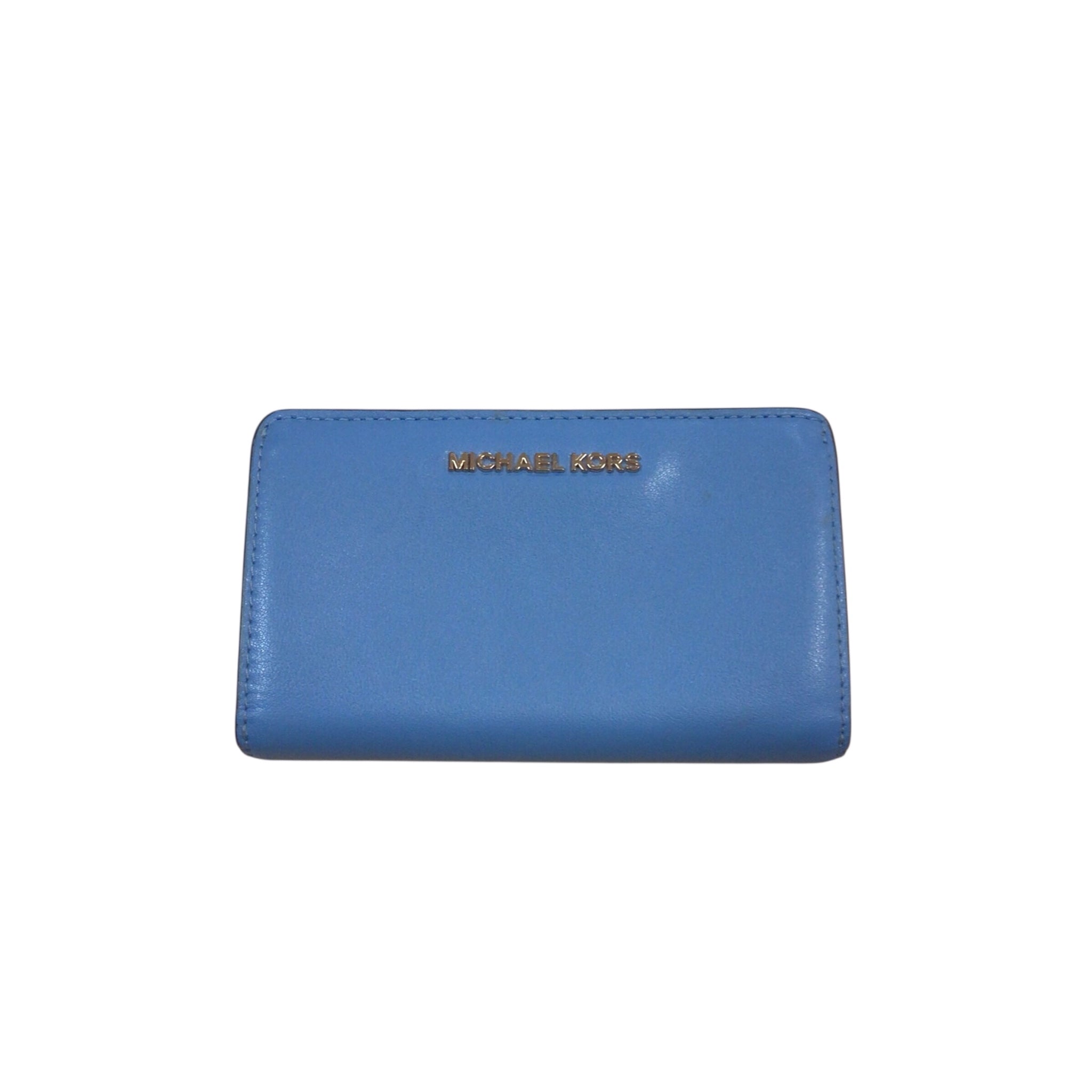 Michael Kors Blue Pebbled Leather Wallet
