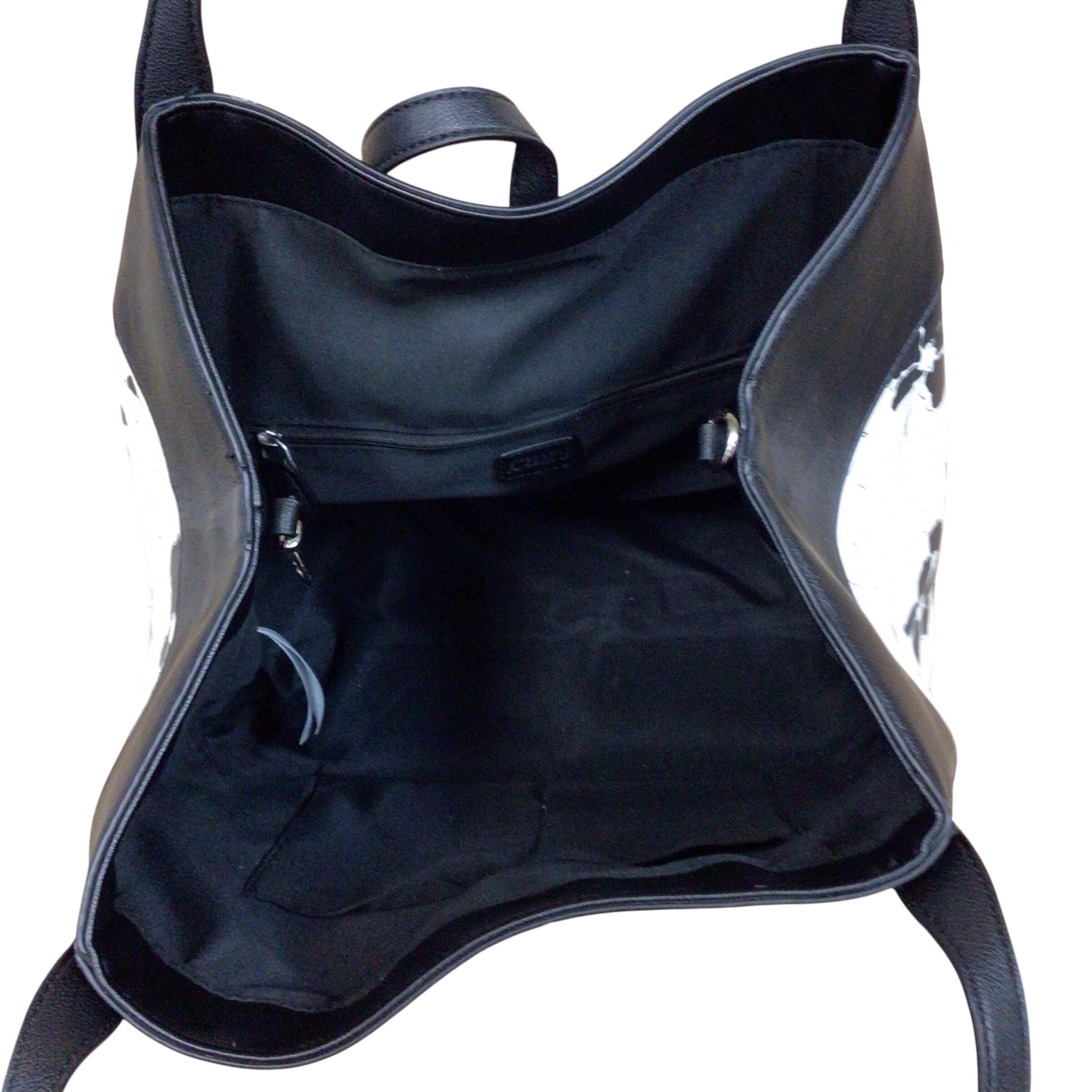 Chaps Black & Cream Floral Shoulder Bag
