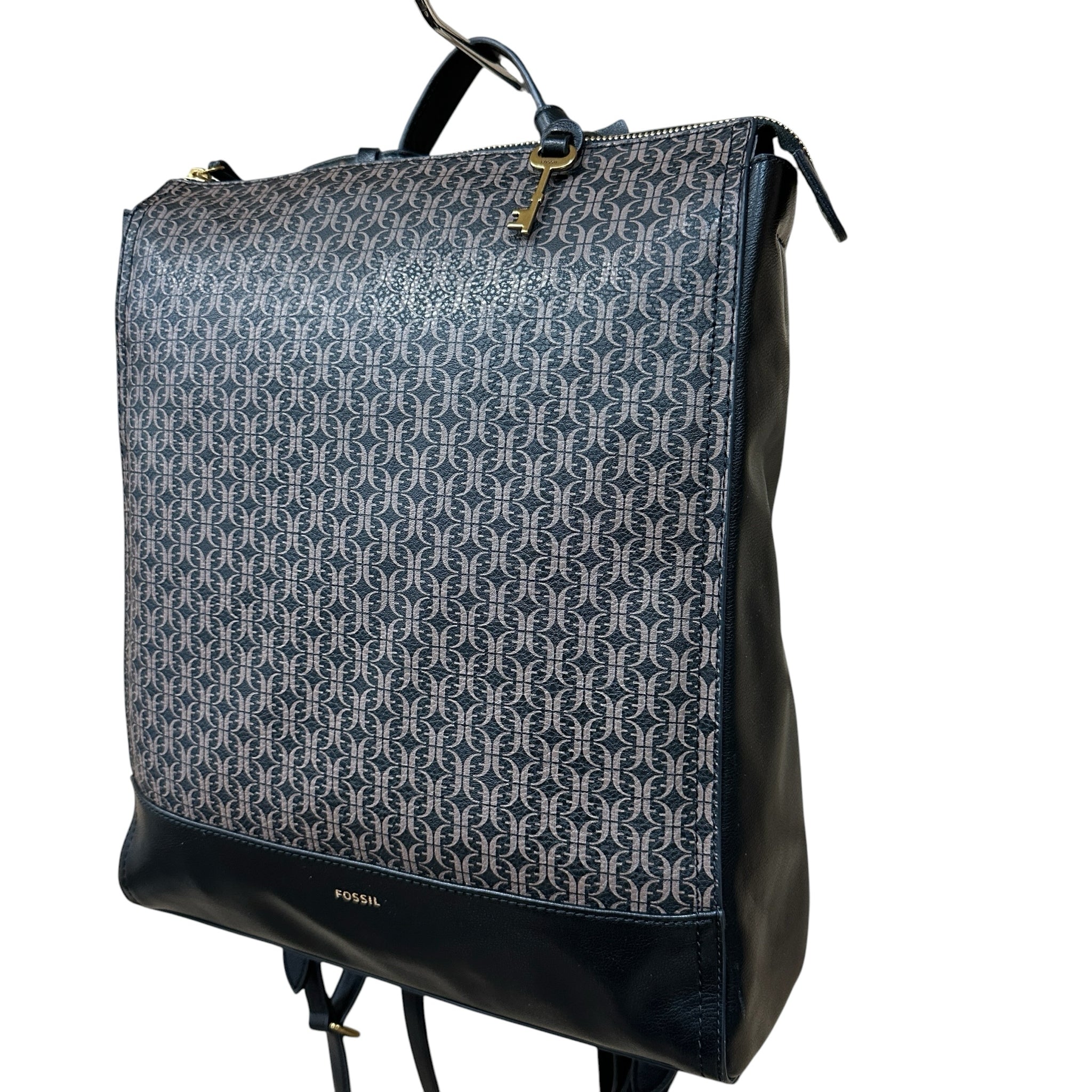 Fossil "Elina" Black & Brown Faux Leather Convertible Backpack