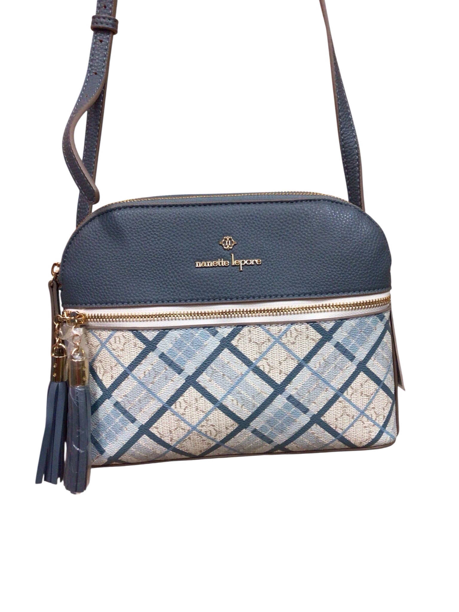 Nanette Lepore "Sullivan" White & Blue Crossbody
