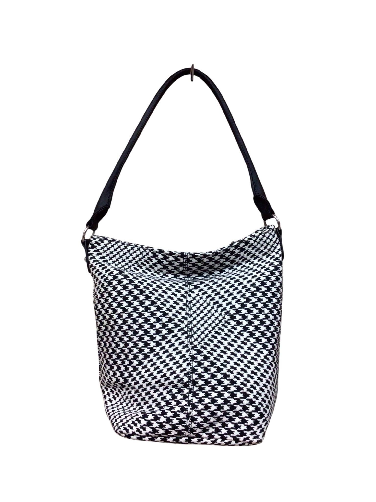 Talbots Black & White Houndstooth Bucket Shoulder Bag