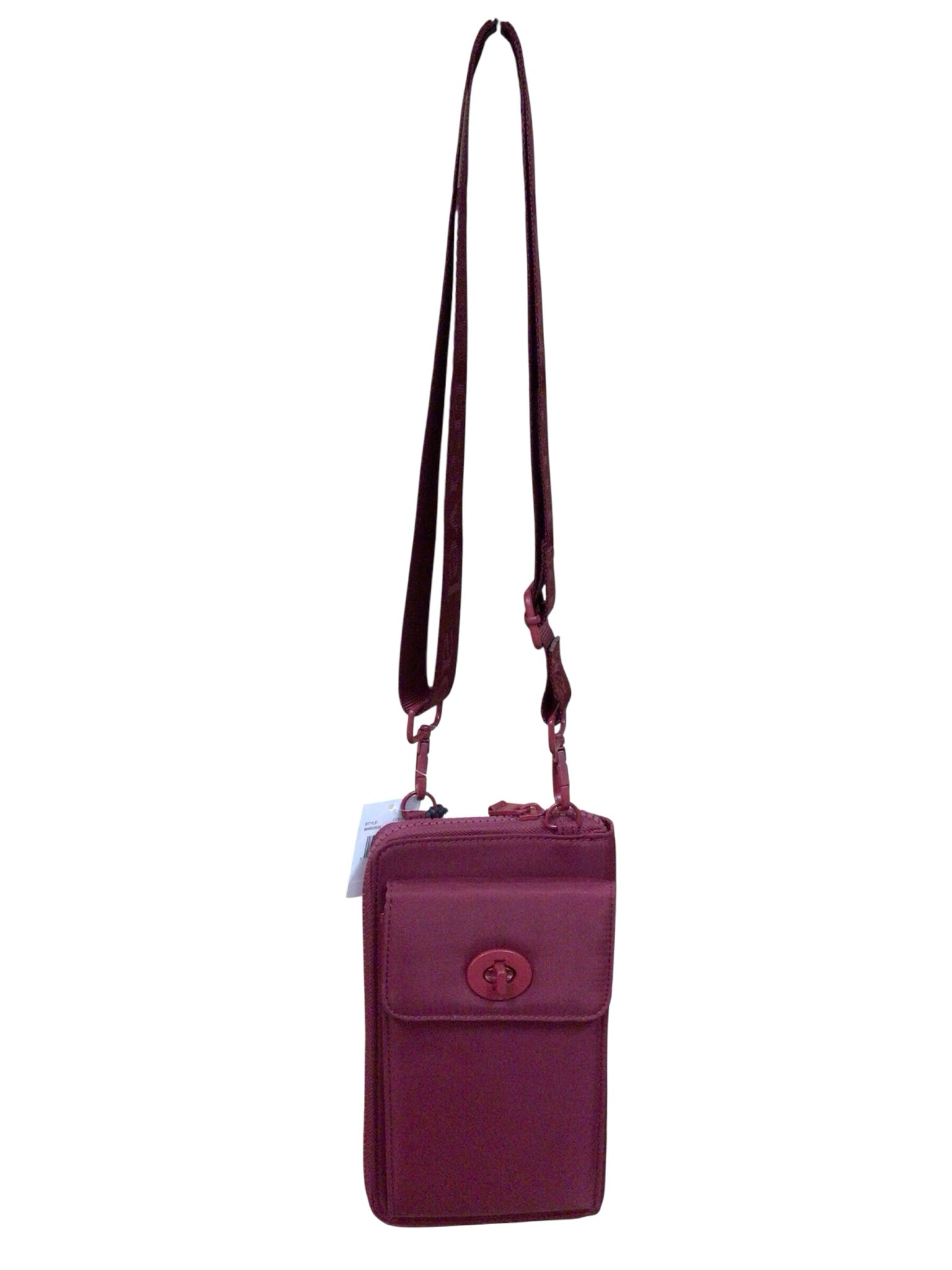 Samantha Brown "To-Go Phone" Burgundy Nylon Crossbody Bag