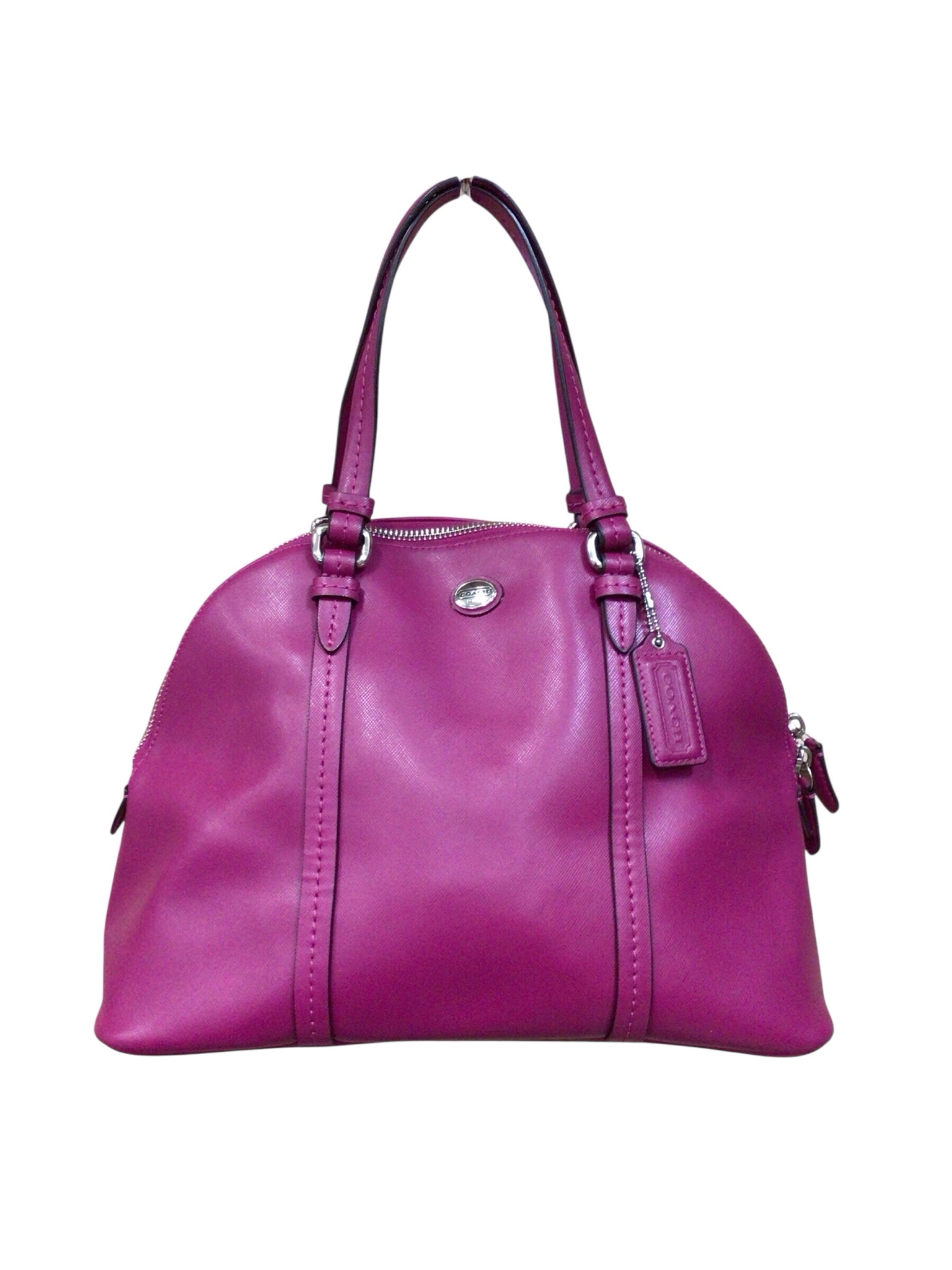 Coach F25671 "Peyton" Fuscia Leather Satchel