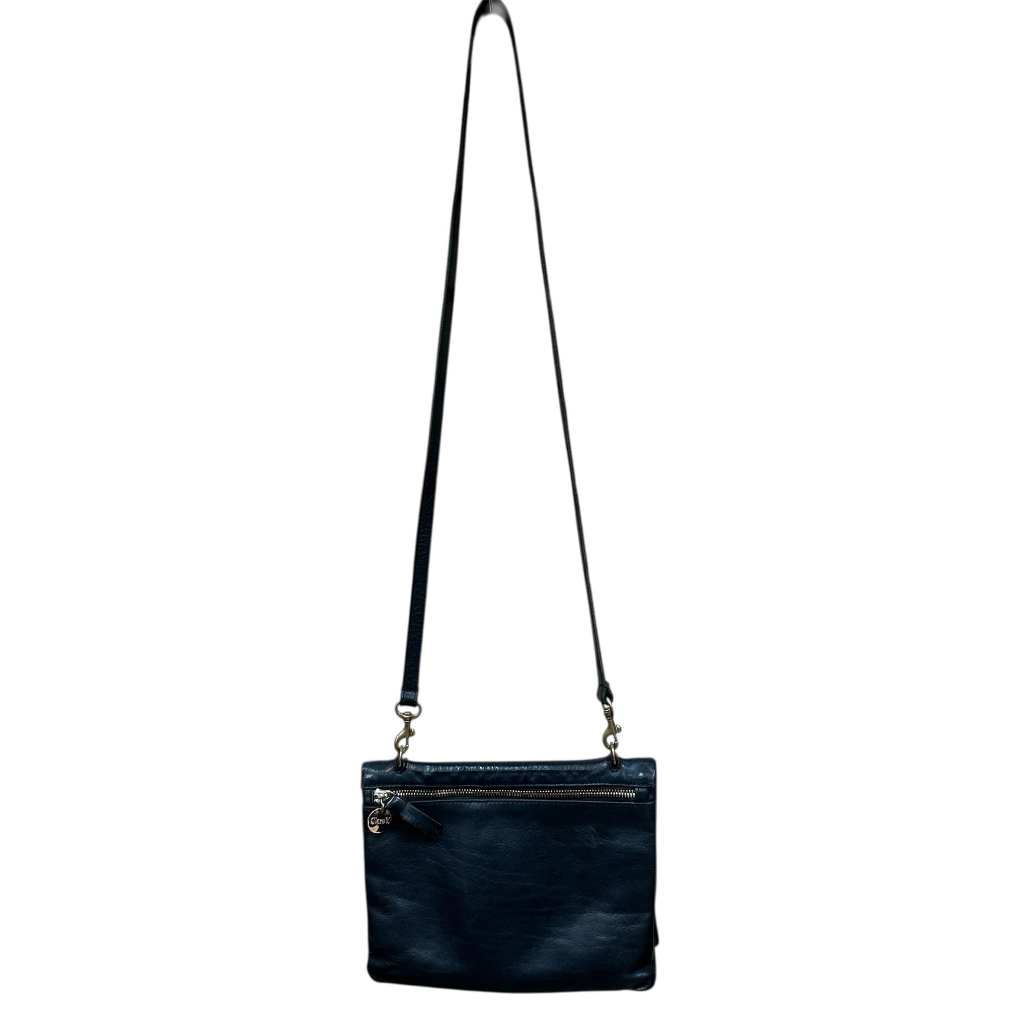 Clare V. Jumelle Rustic Black Leather Crossbody Bag