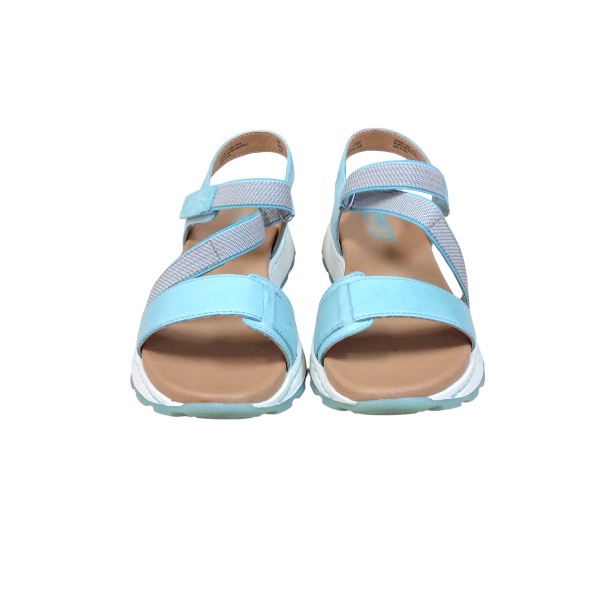 Born "Mady" Turqouise Velcro Sandals Size 8