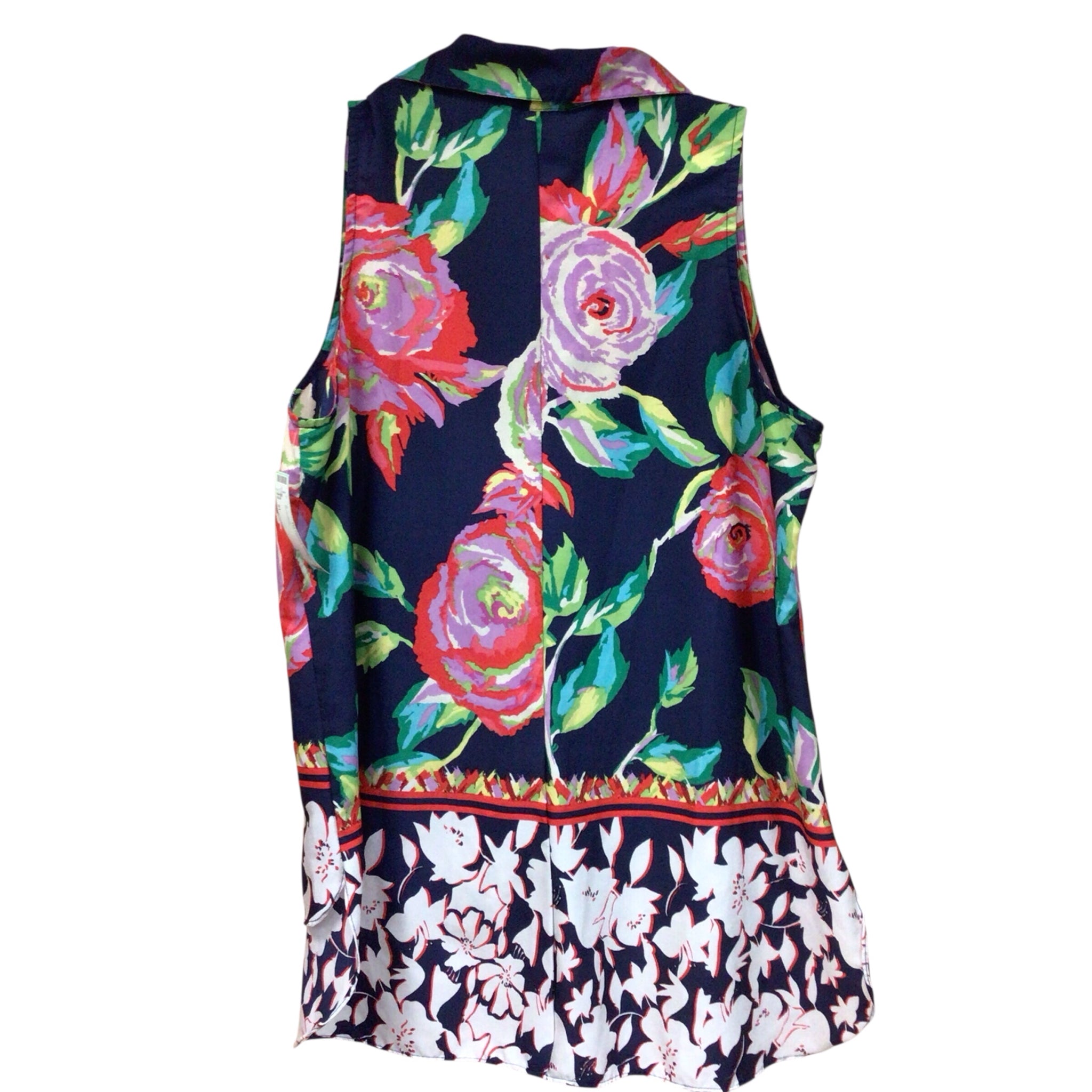 Milano Floral Sleeveless Top Size Large