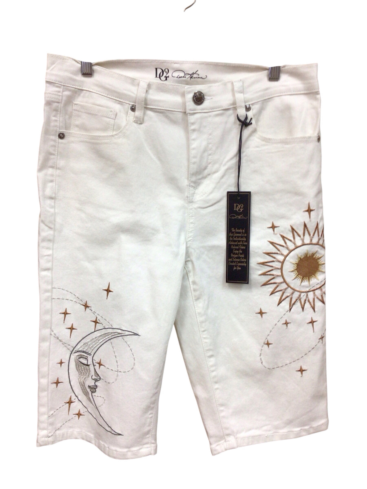 Diane Gilman Sun & Moon White Shorts Size 12 NWT