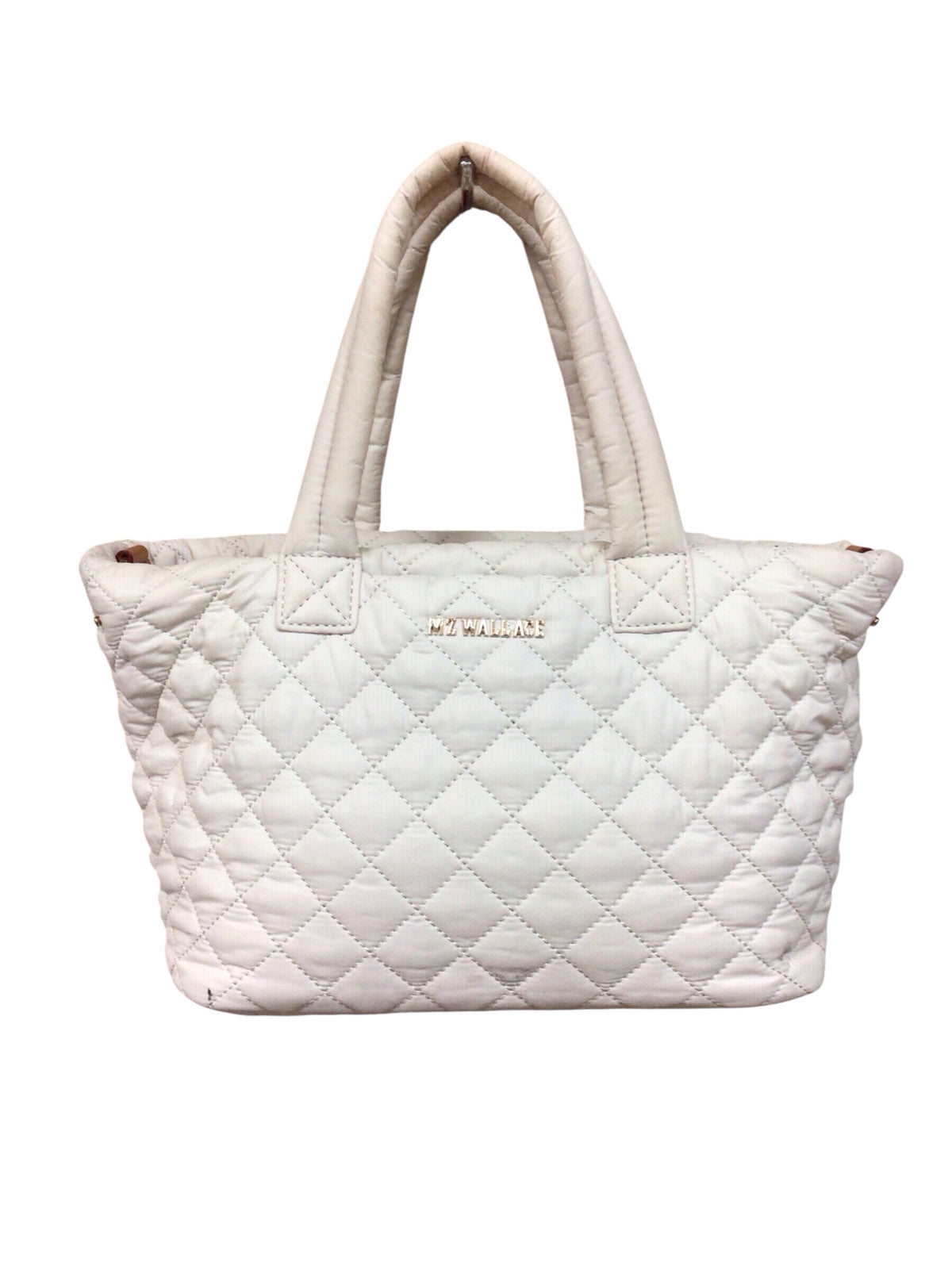 MZ Wallace Cream Quilted Nylon Crossbody Satchel Bags