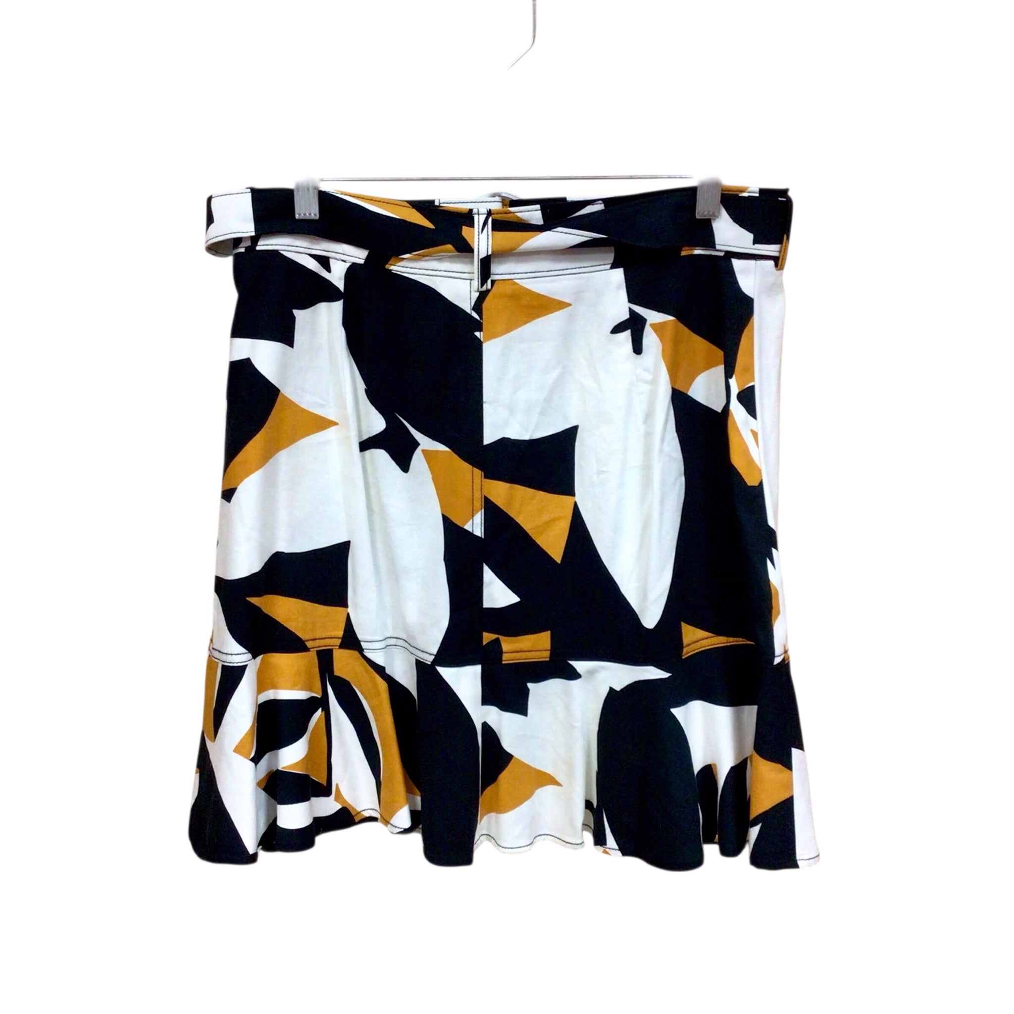 Nine West Black White & Yellow Skirt Size Medium NWT