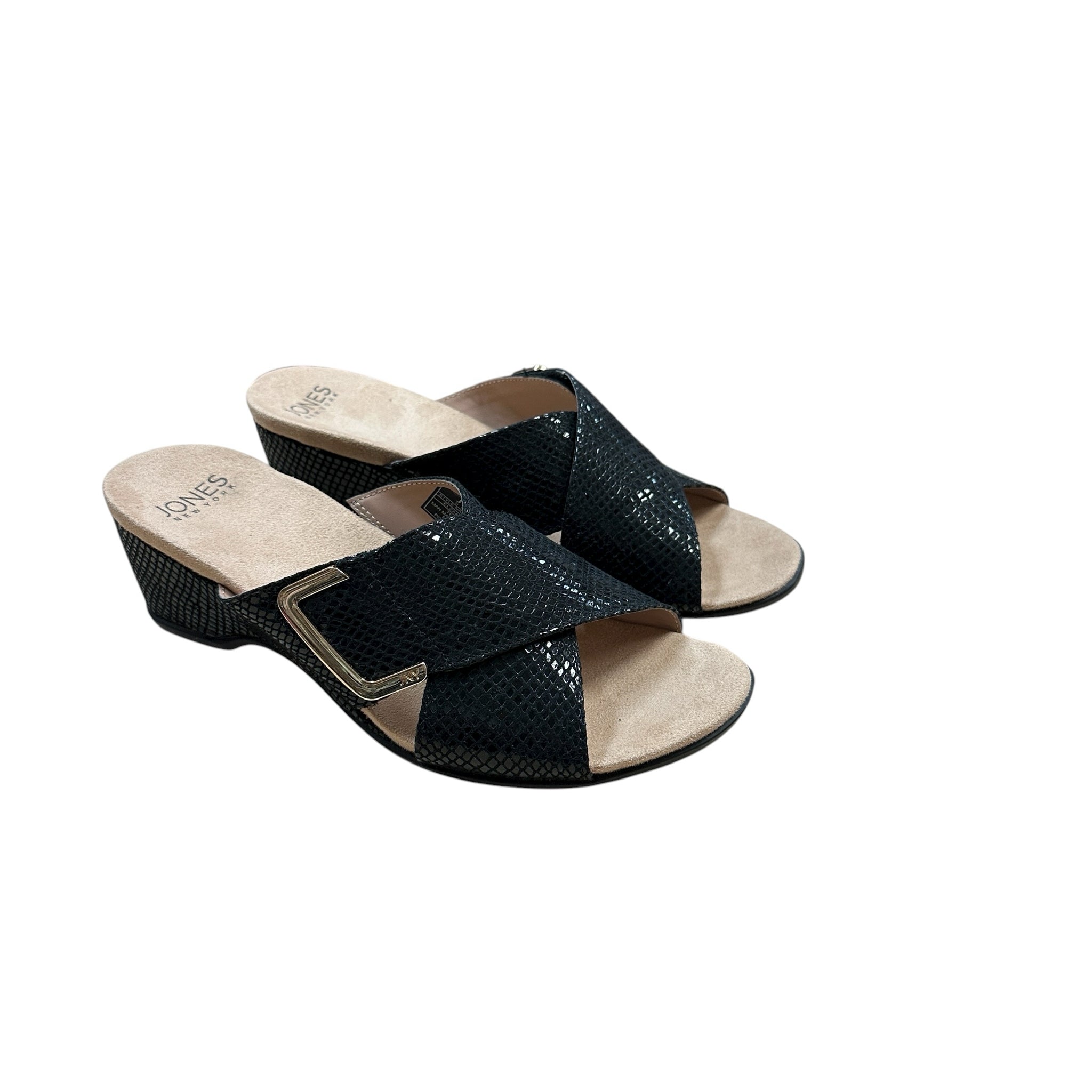 Jones New York "Elzaa" Size 7.5 Black Sandals