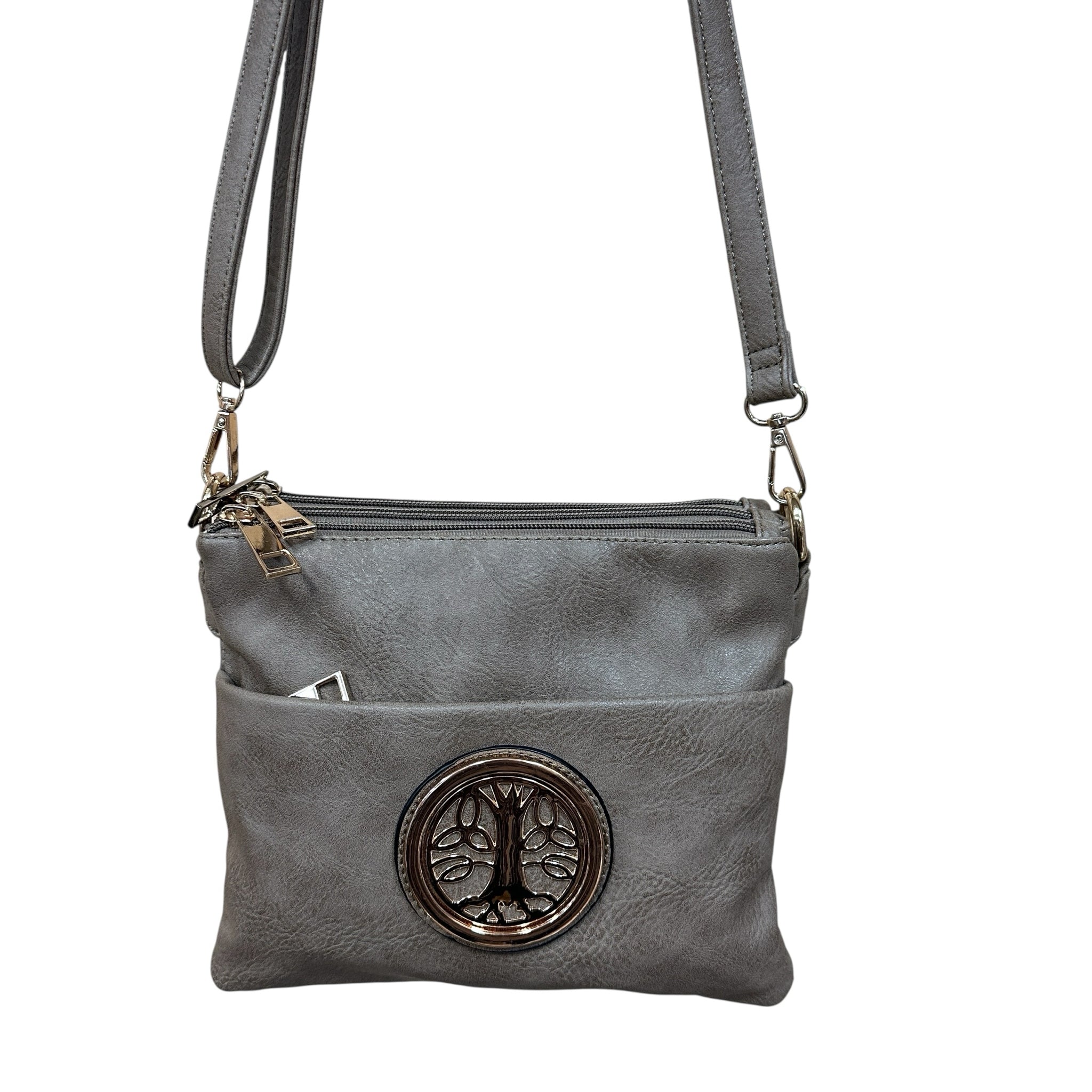 Brown Tree of Life Crossbody Bag