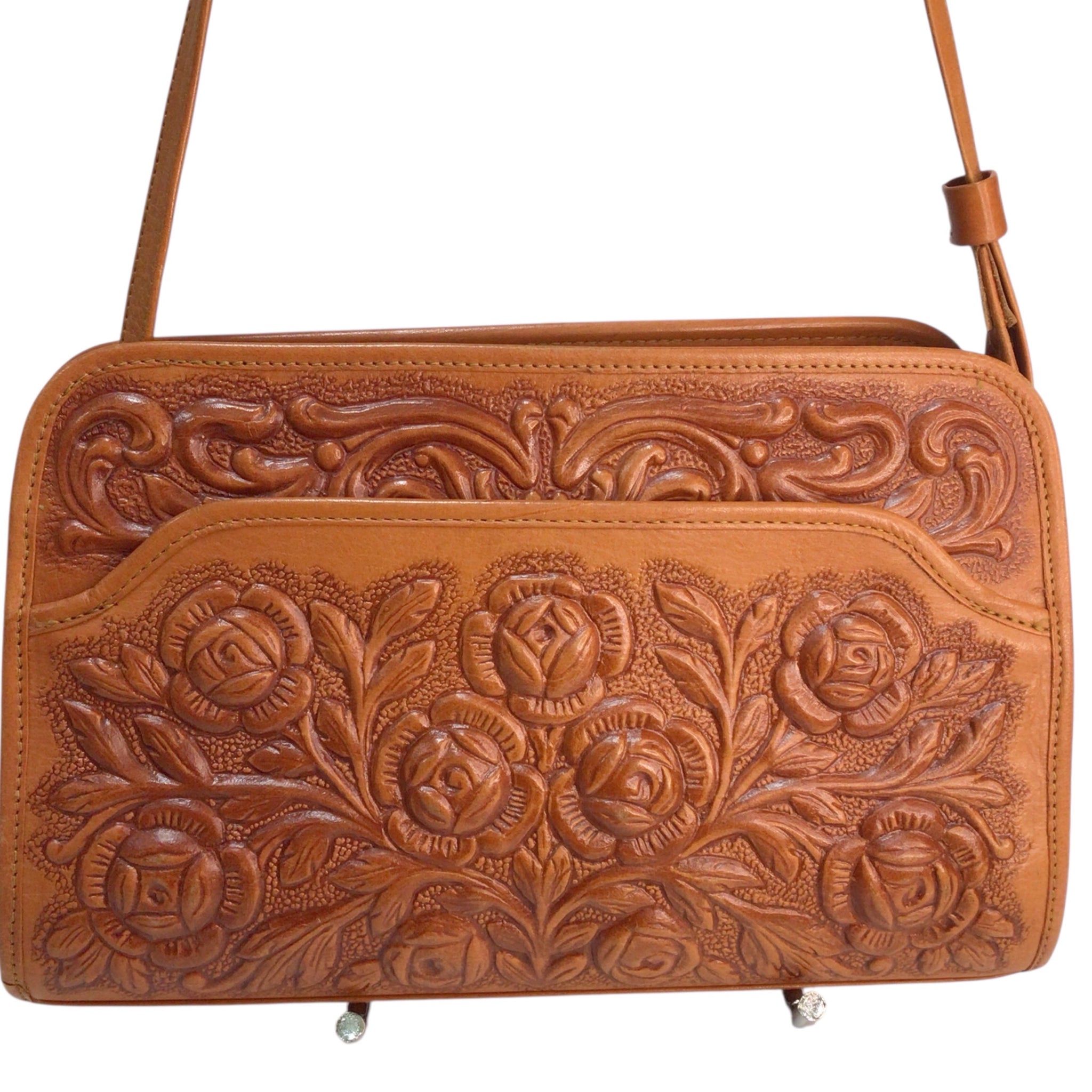 Mont-Abur Vintage Mexican Hand Tooled Leather Handbag