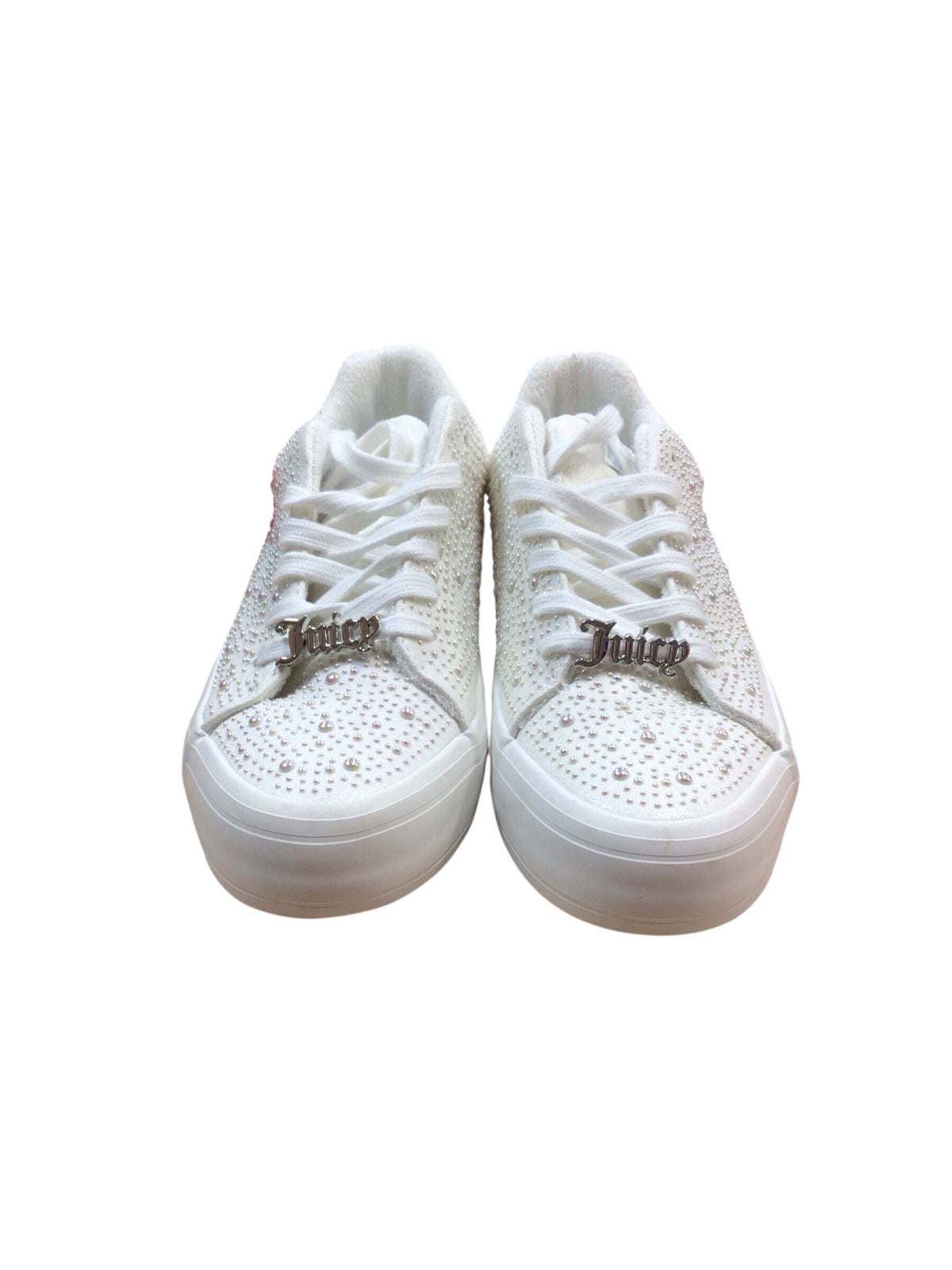 Juicy Couture "Alanis B" White Pearl Sneakers Size 8 NWT
