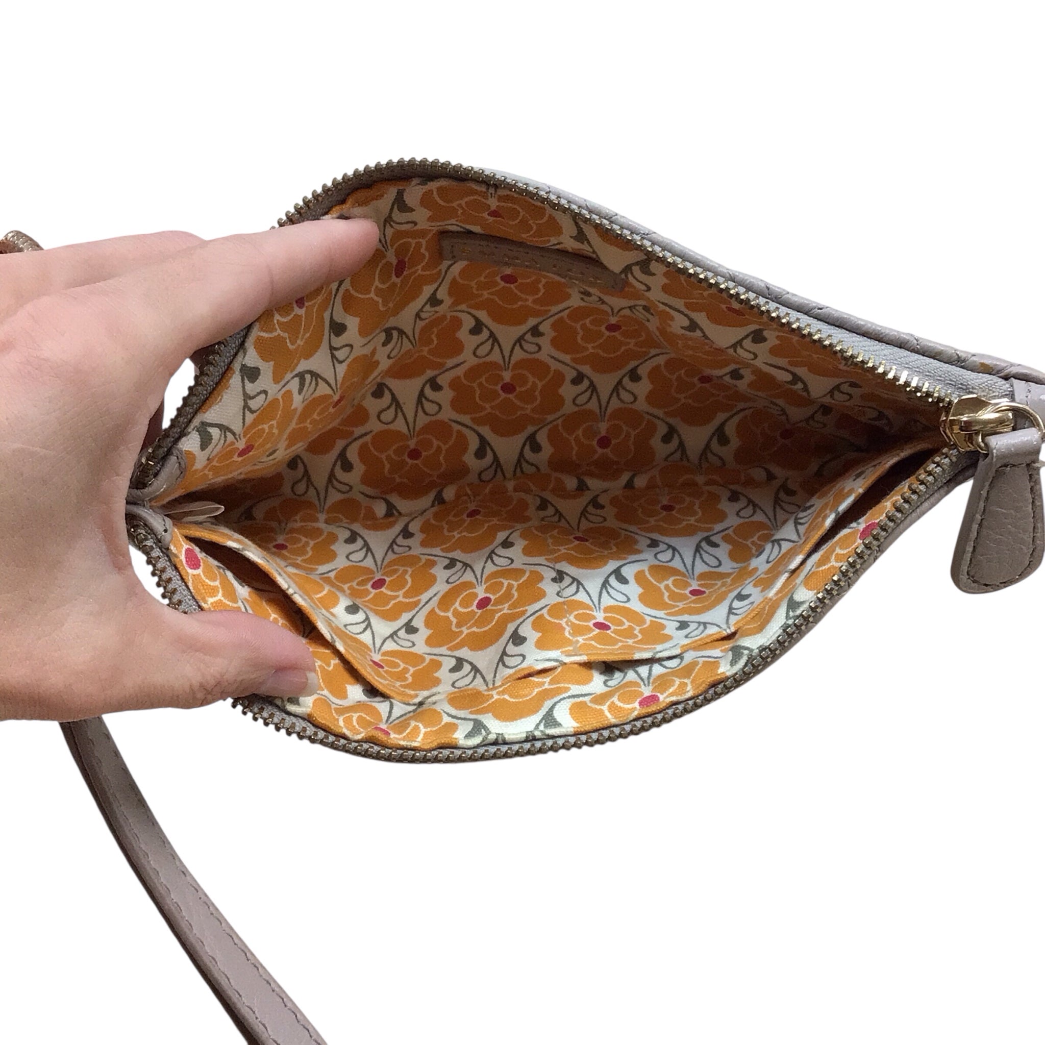 Emma Fox Taupe Quilted Leather Wristlet