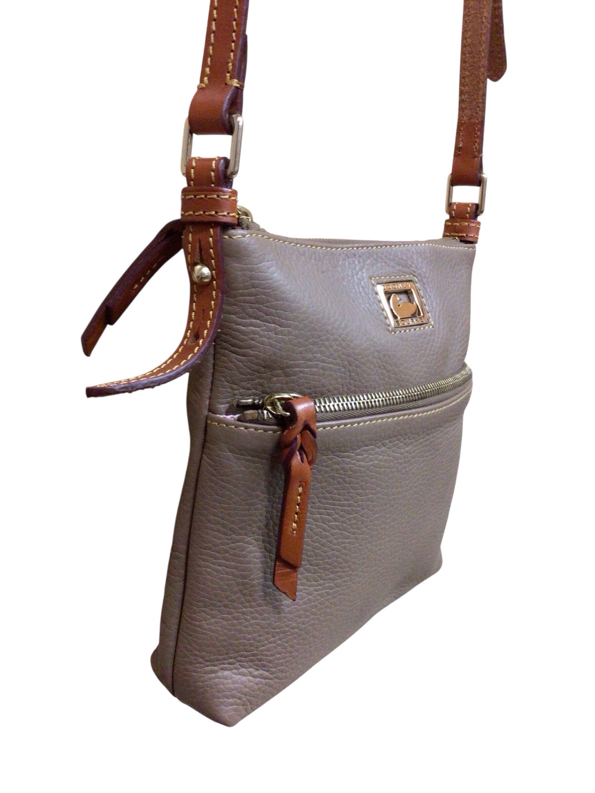 Dooney & Bourke Light Brown Pebbled Leather Crossbody