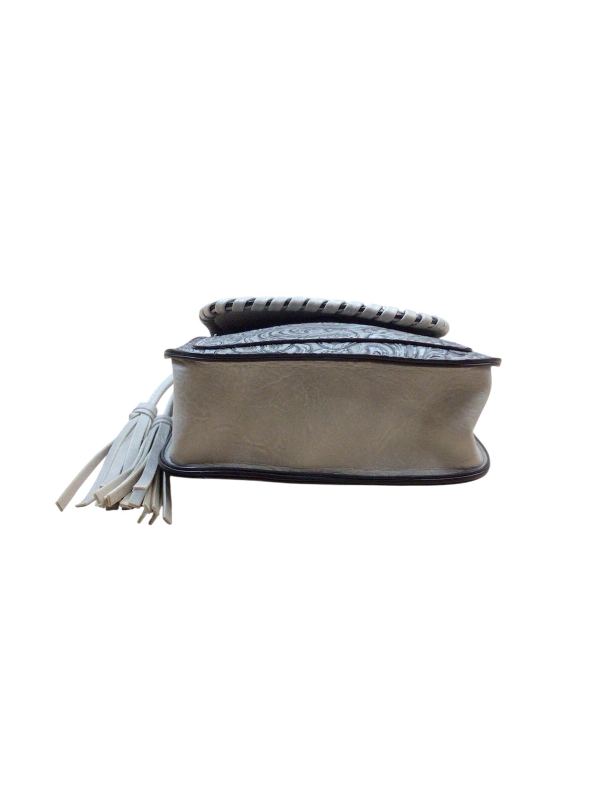 Anneliese Gray Hand Tooled Floral Crossbody