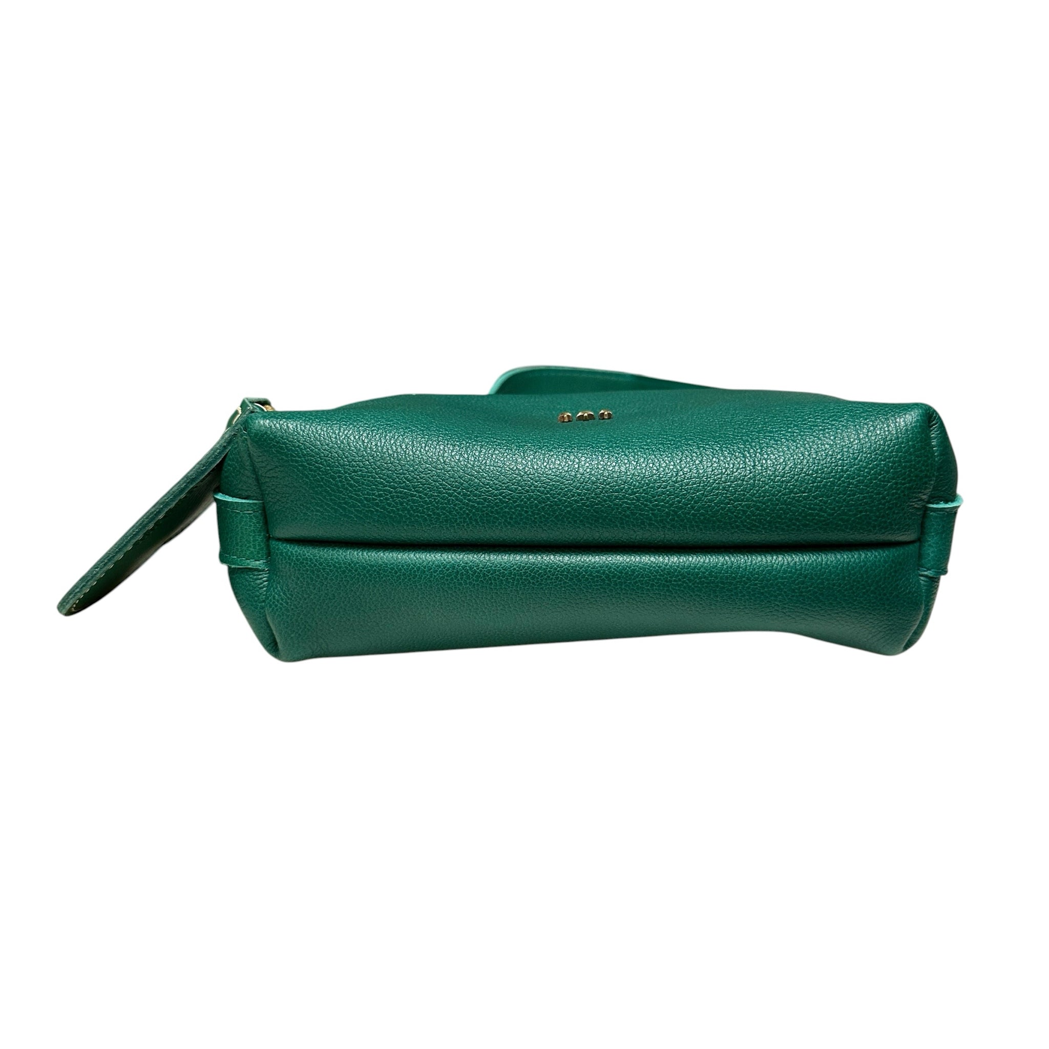 Portland Leather Green Small Slouchy Shoulder Bag with Heart Change Purse