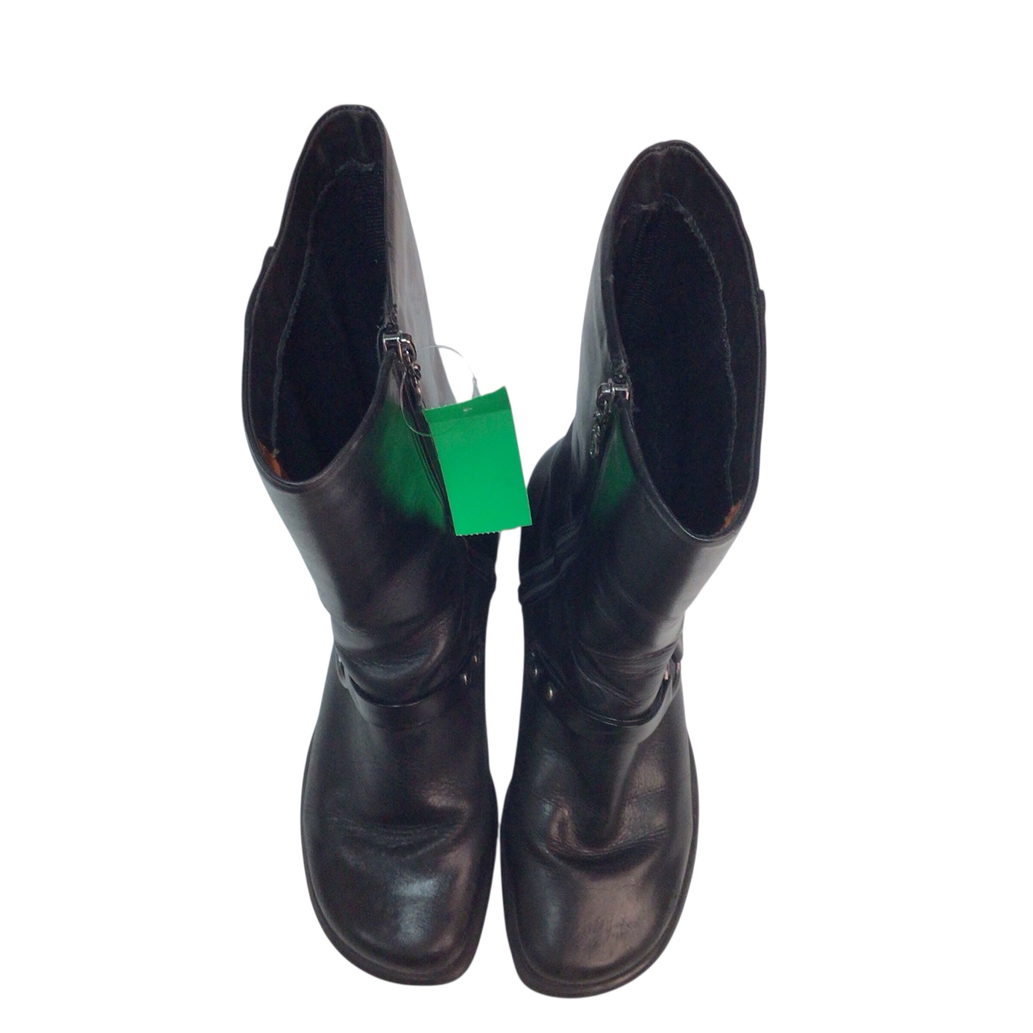 Harley Davidson Black Leather Bike Boots Size 7