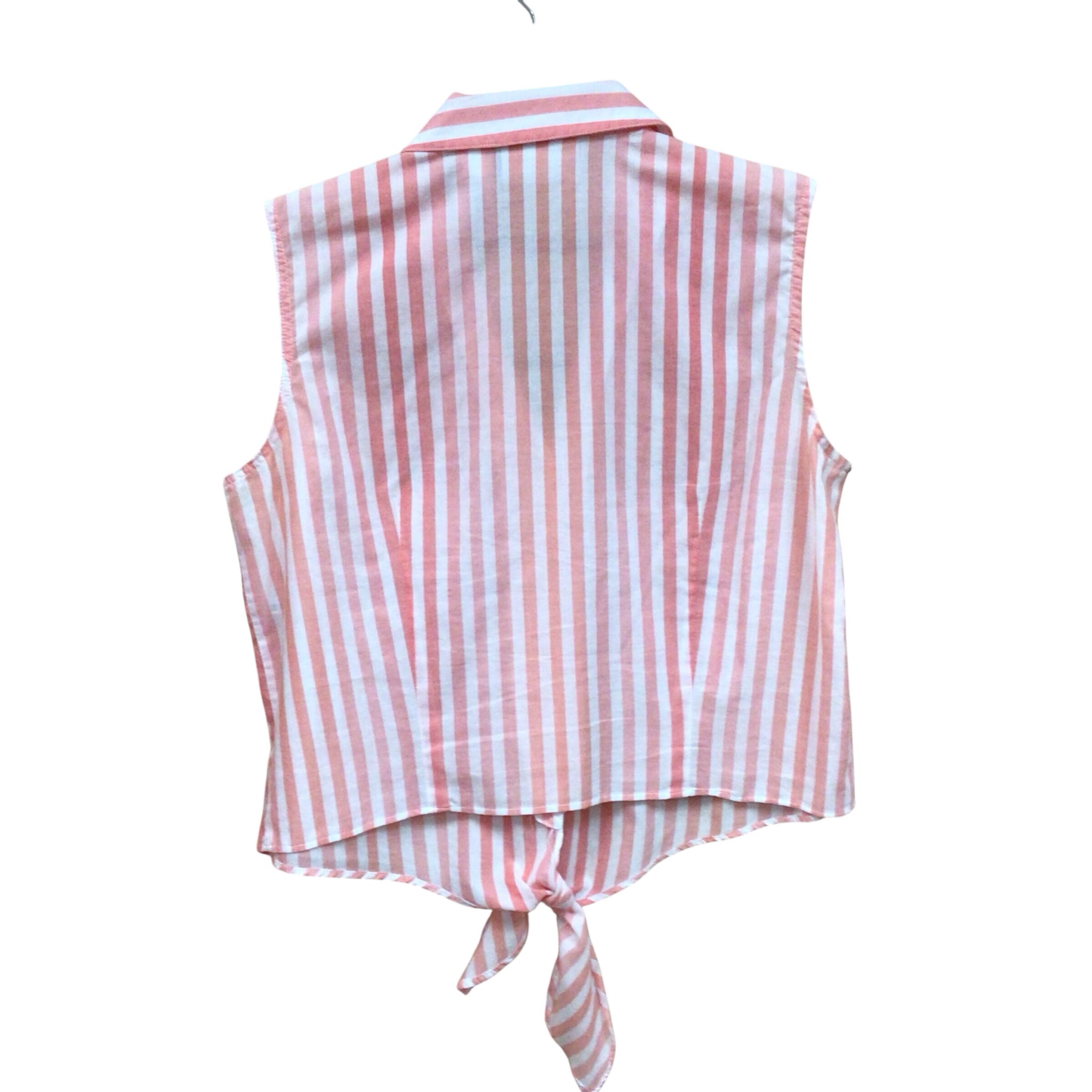 Liz Claiborne Pink & White Striped Sleeveless Top Size Medium