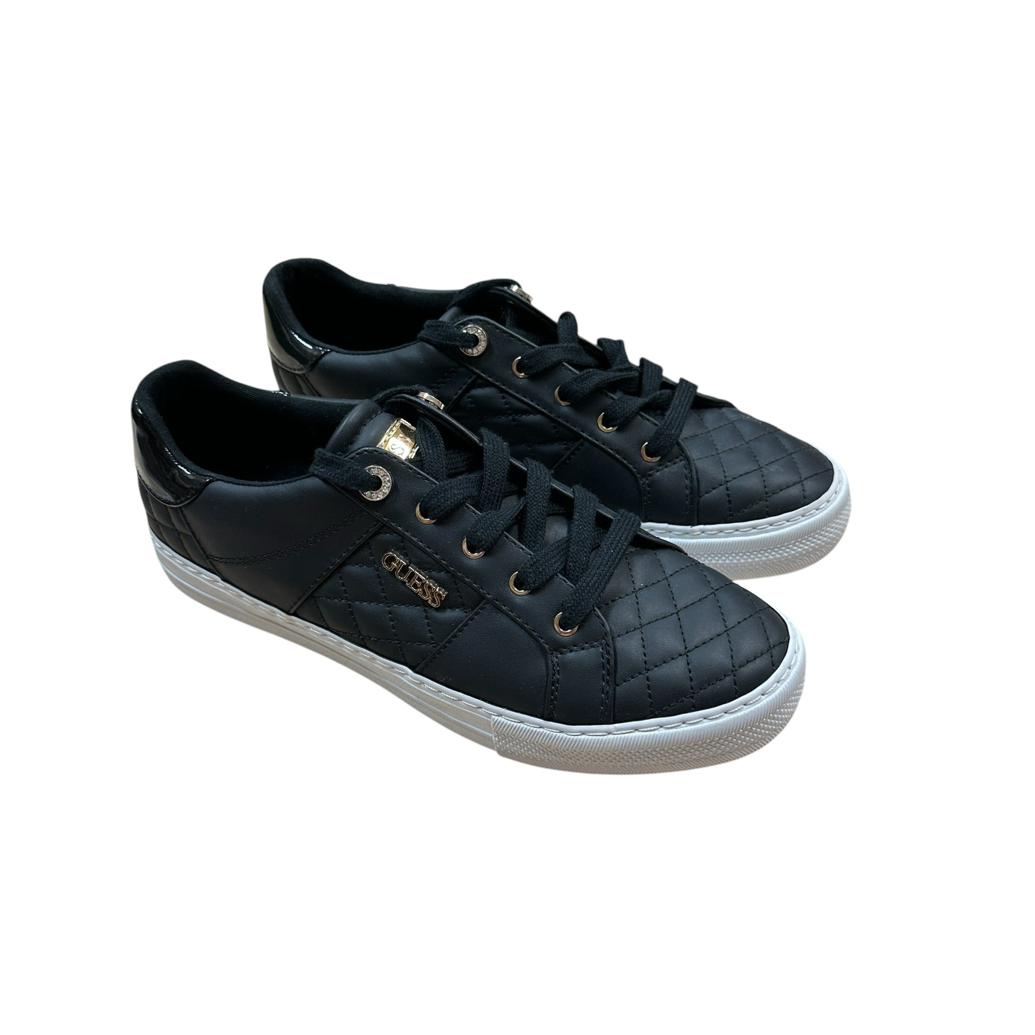 Guess "Loven" Black Quilted Sneakers Size 10