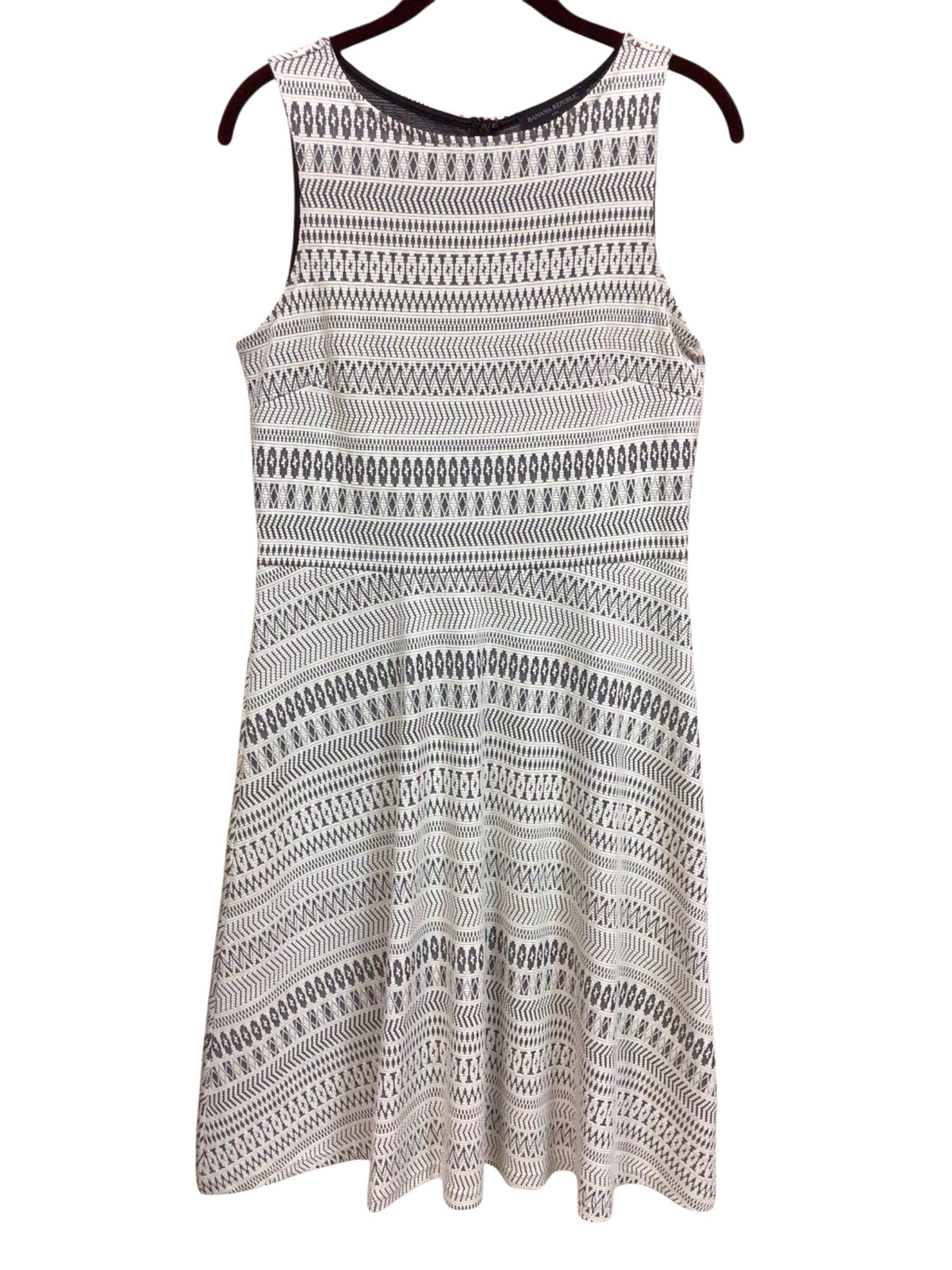 Banana Republic White & Gray Sleeveless Dress Size 6