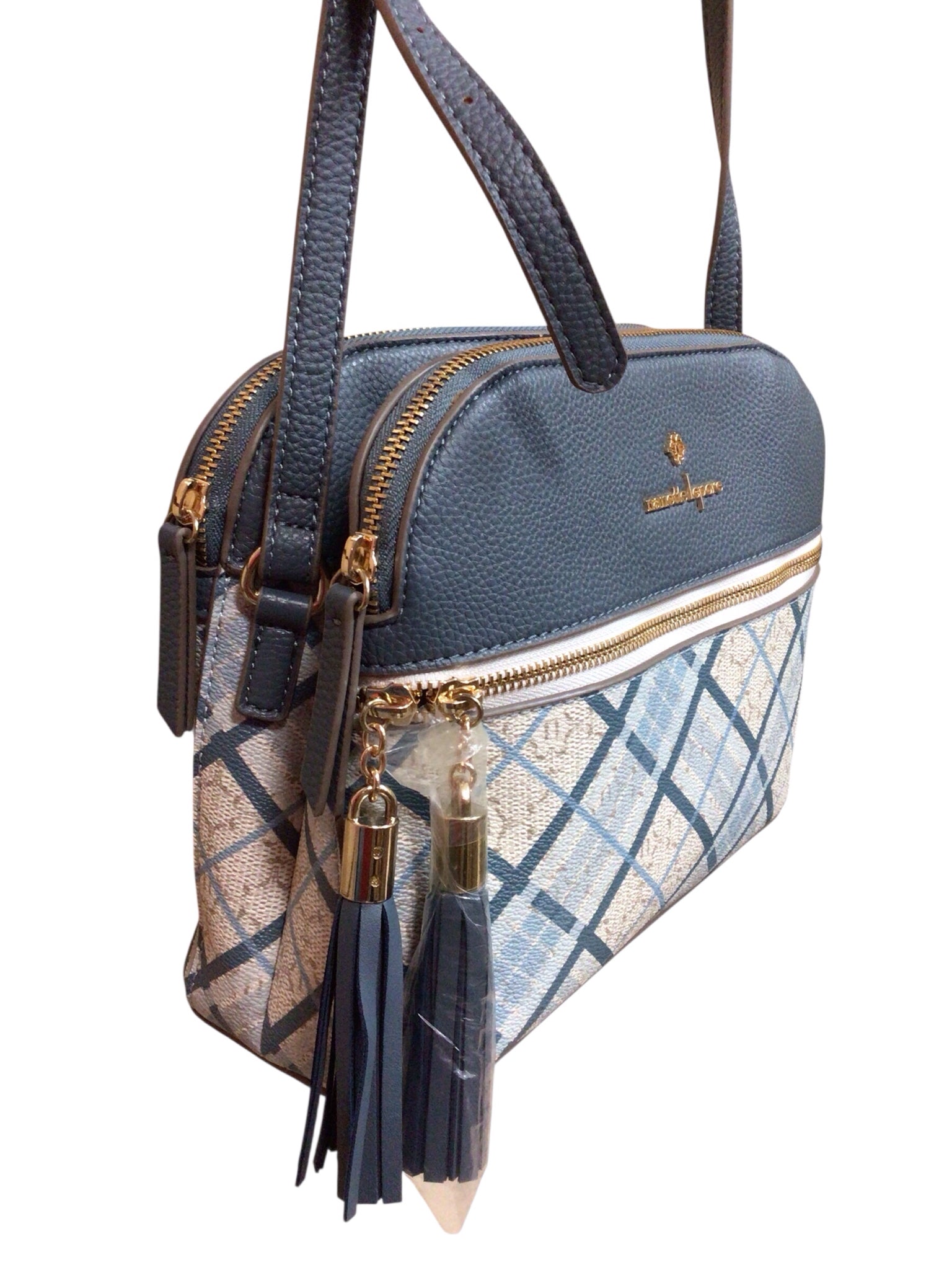 Nanette Lepore "Sullivan" White & Blue Crossbody