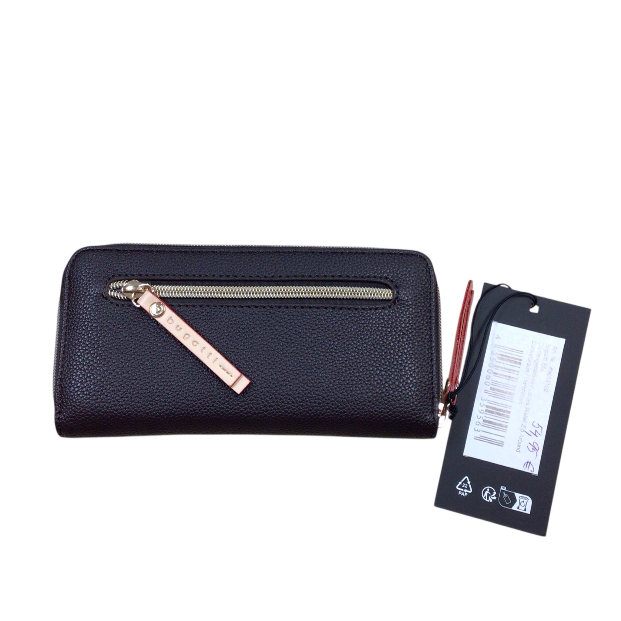 Bugatti "Ella" Dark Brown Zip Around Wallet