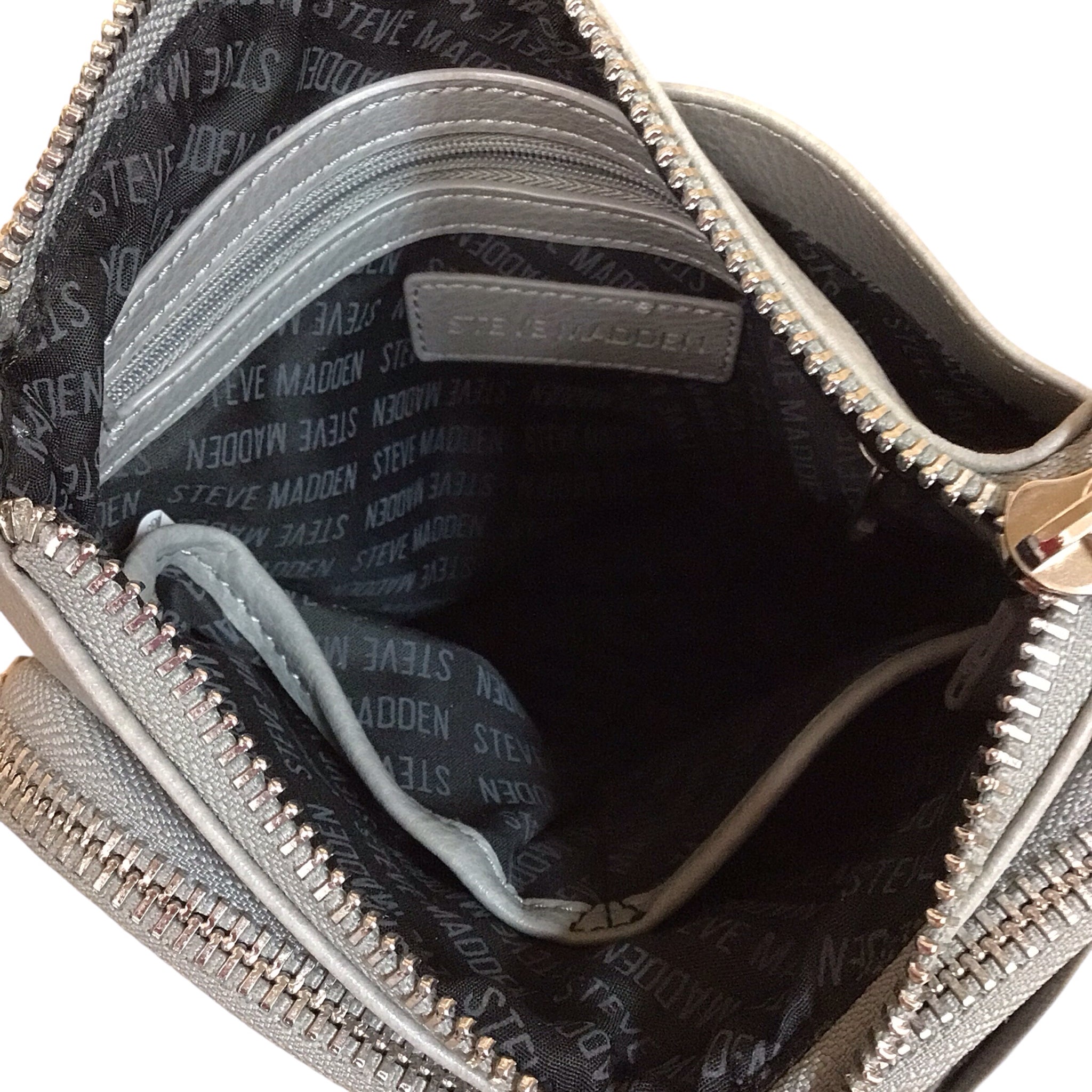 Steve Madden Gray Quilted Leather Crossbody Bag
