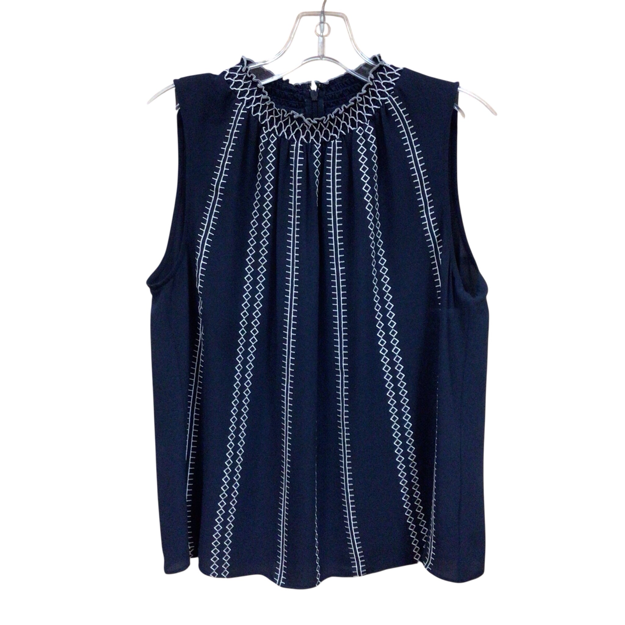 White House Black Market Navy Sleeveless Top Size Medium