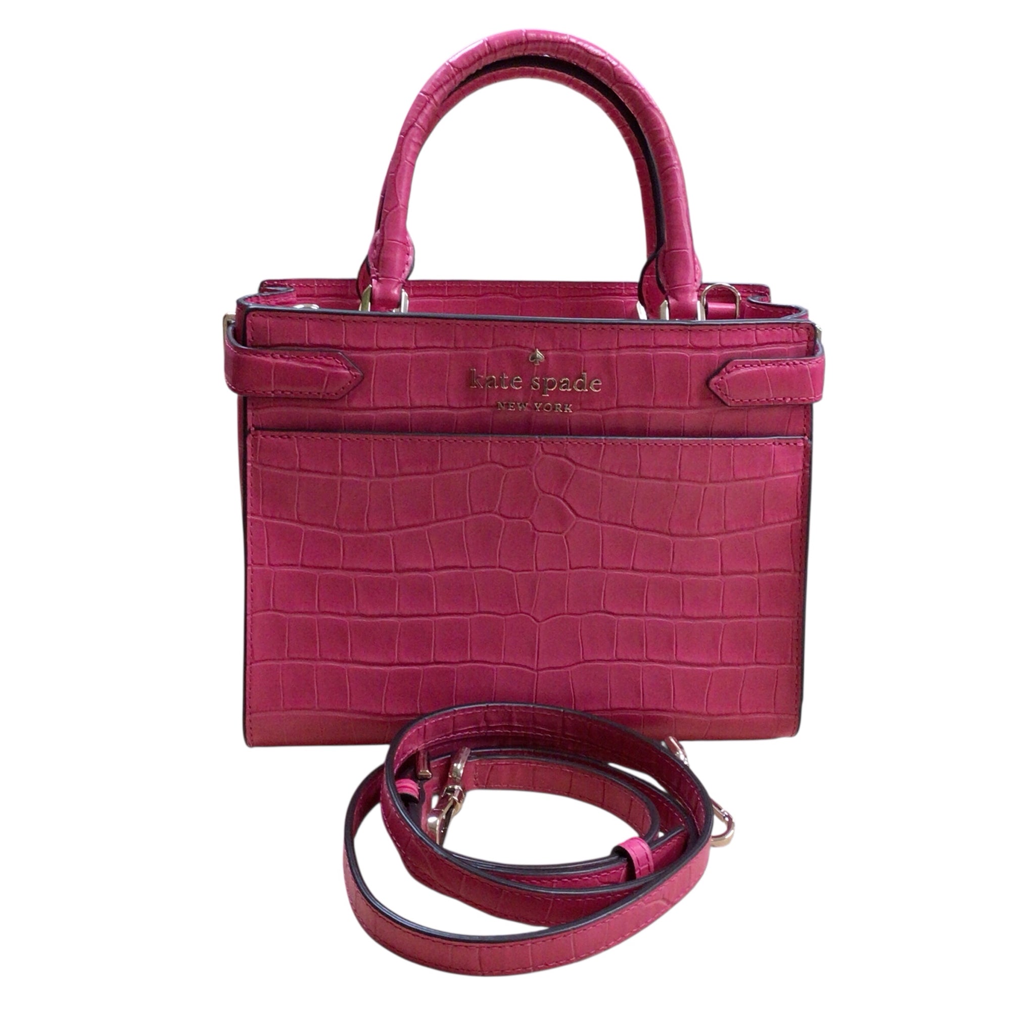 Kate Spade "Staci" Hot Pink Leather Crossbody Satchel Bag