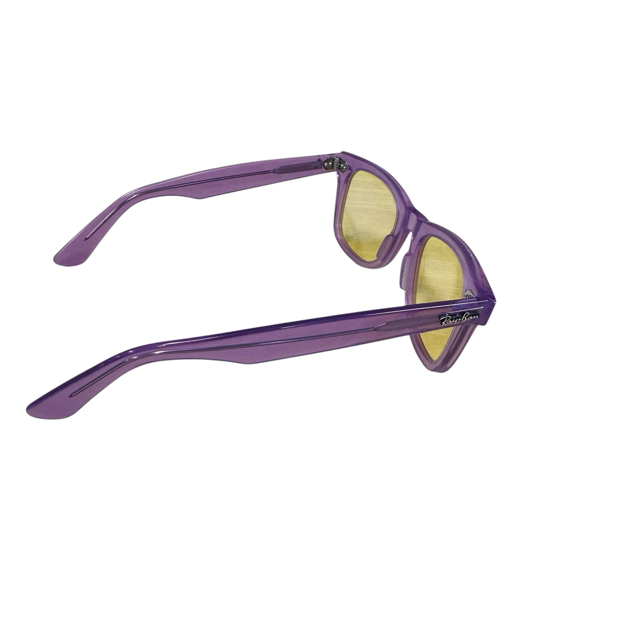 Ray Ban "Wayfarer" Colorblock RB2140 Transparent Violet Sunglasses