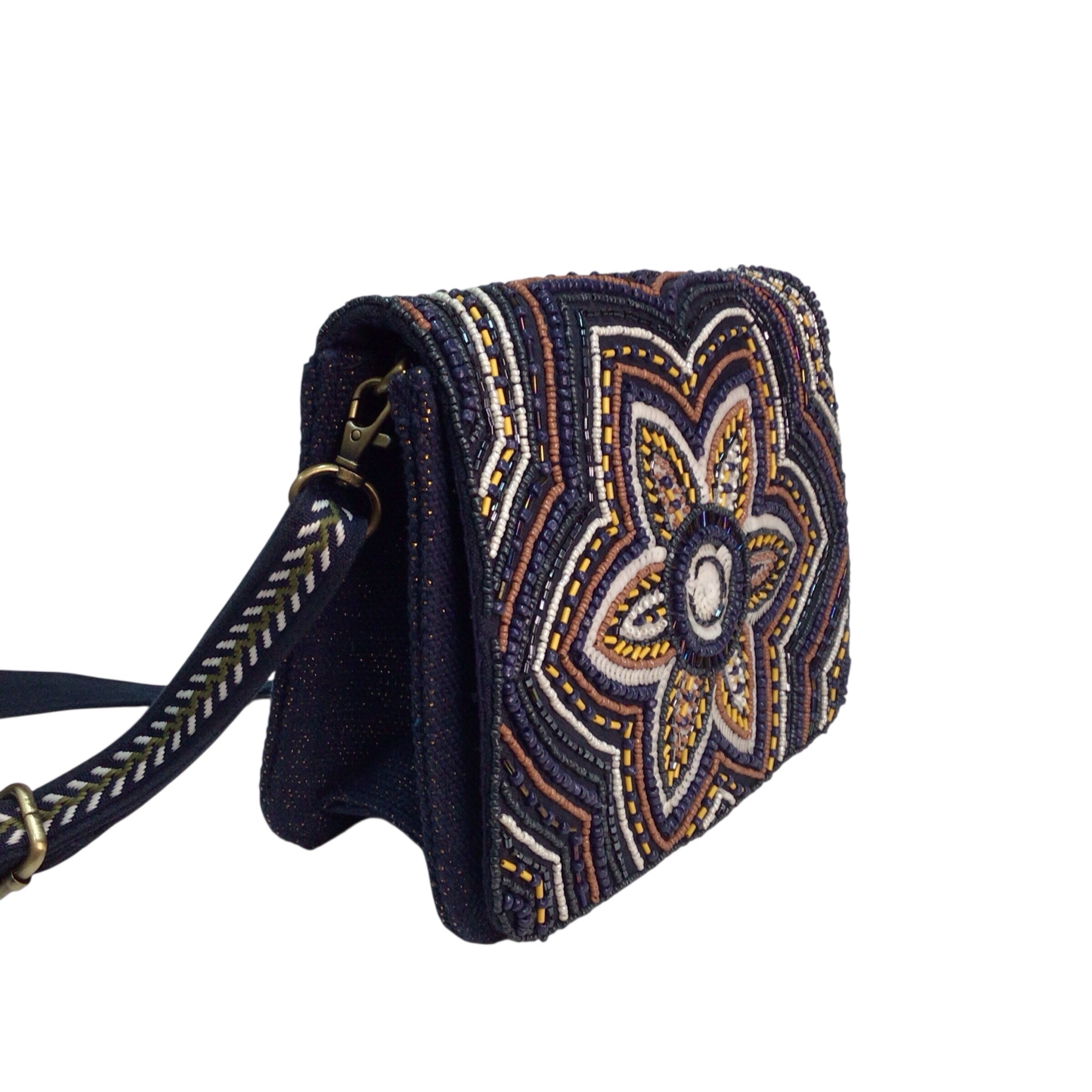 America and Beyond Beaded Crossbody Shoulder Bag Medium