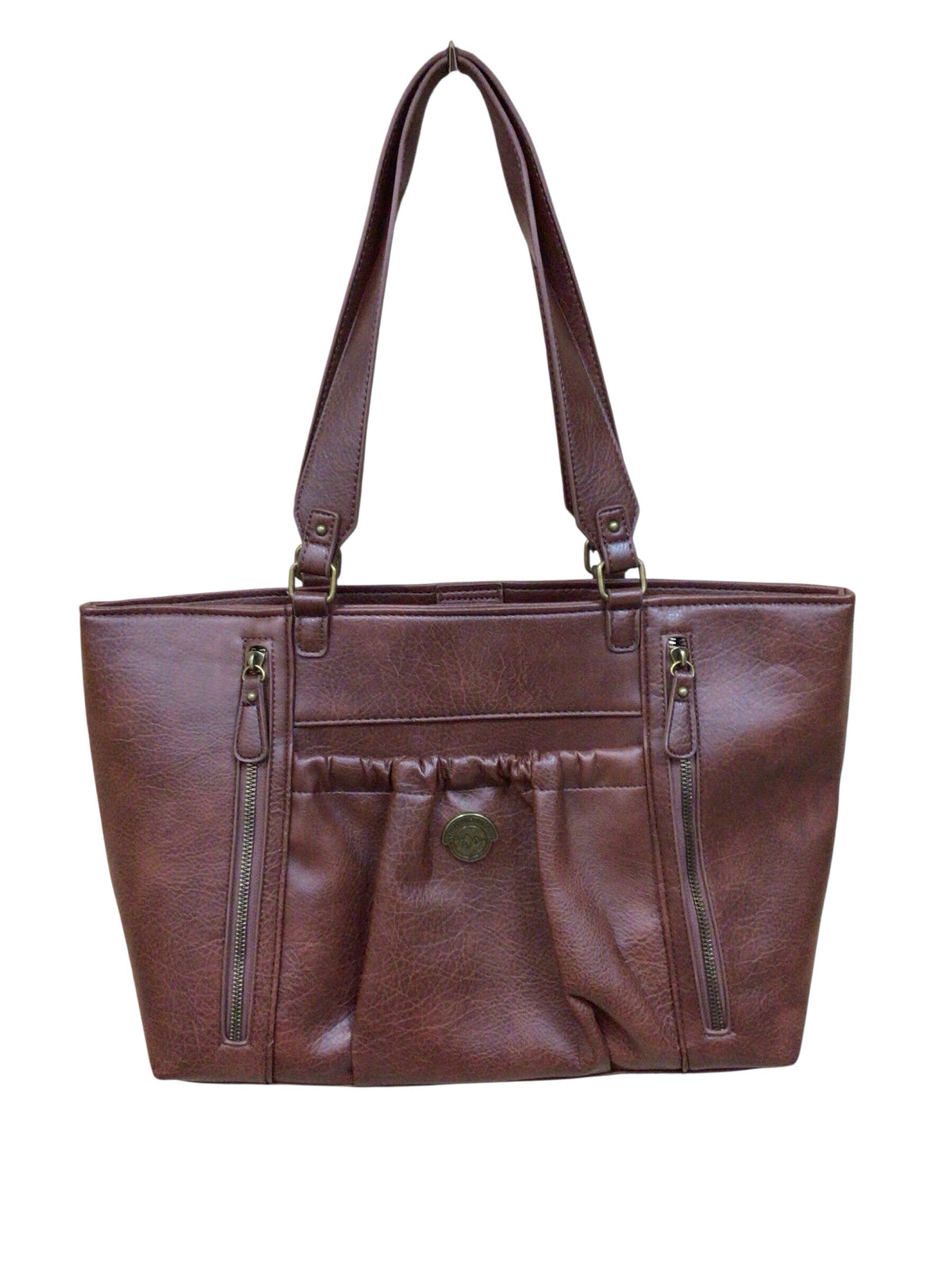 White Mountain Brown Faux Leather Tote Shoulder Bag