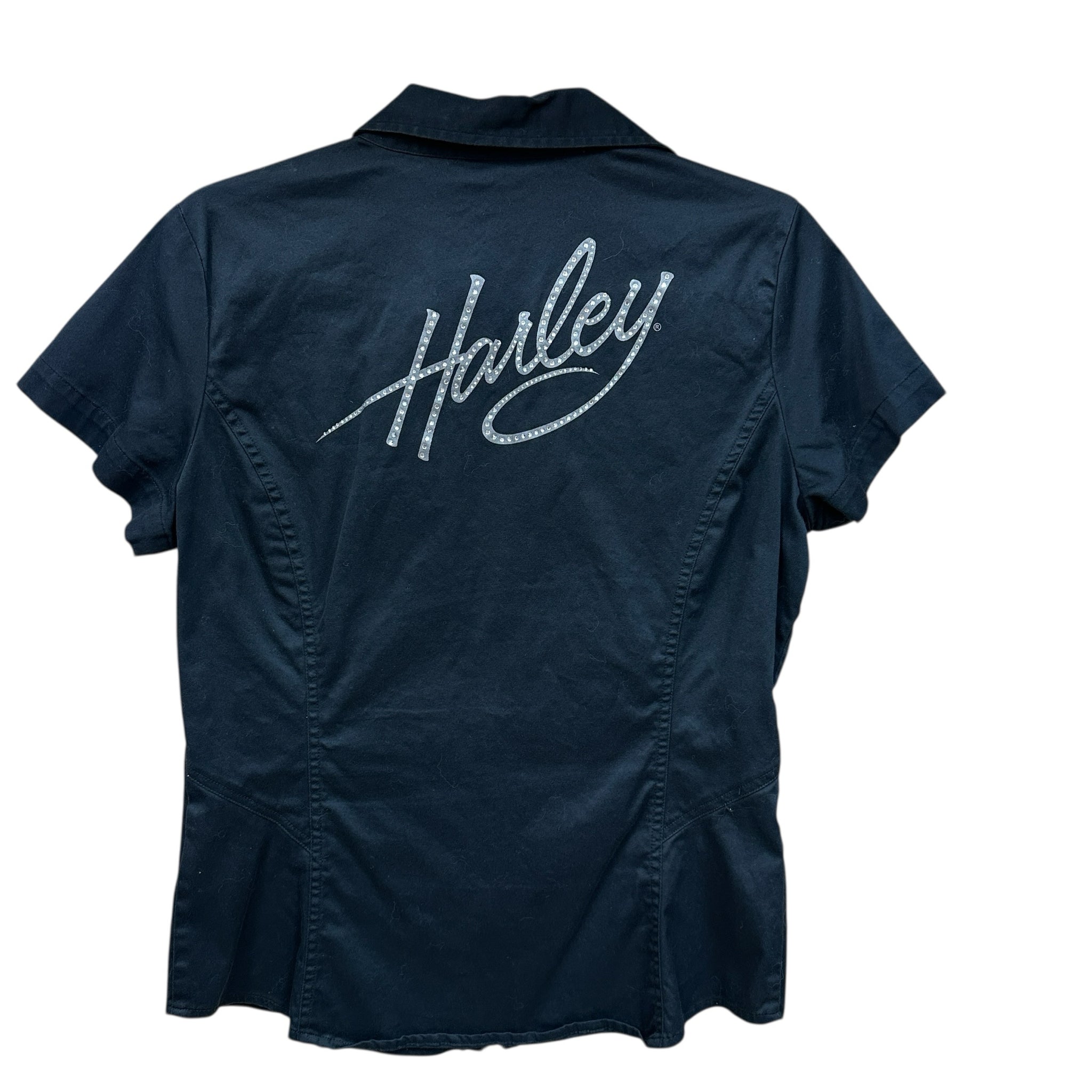 Harley Davidson Medium Short Sleeve Zip Up Top