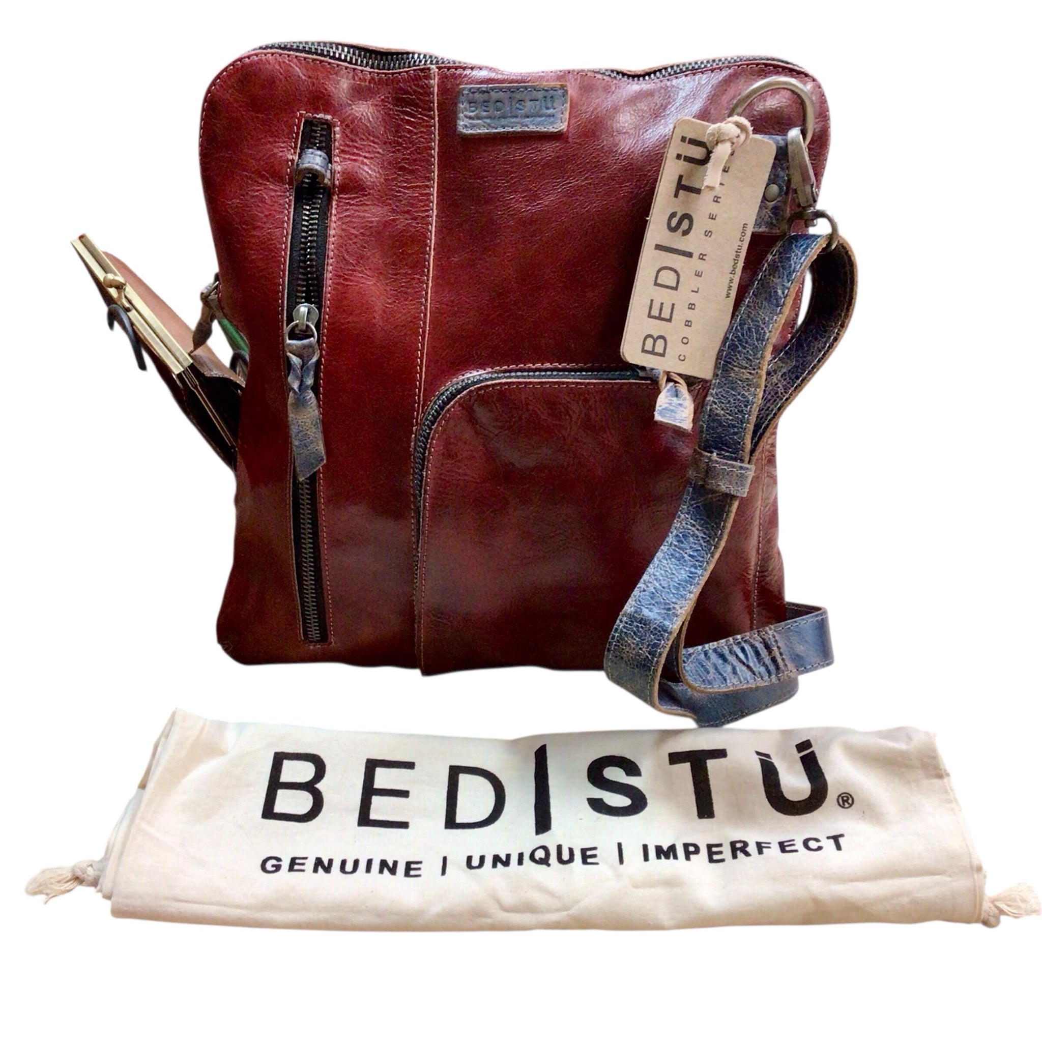Bed Stu "Aiken" Red Leather Crossbody Bag