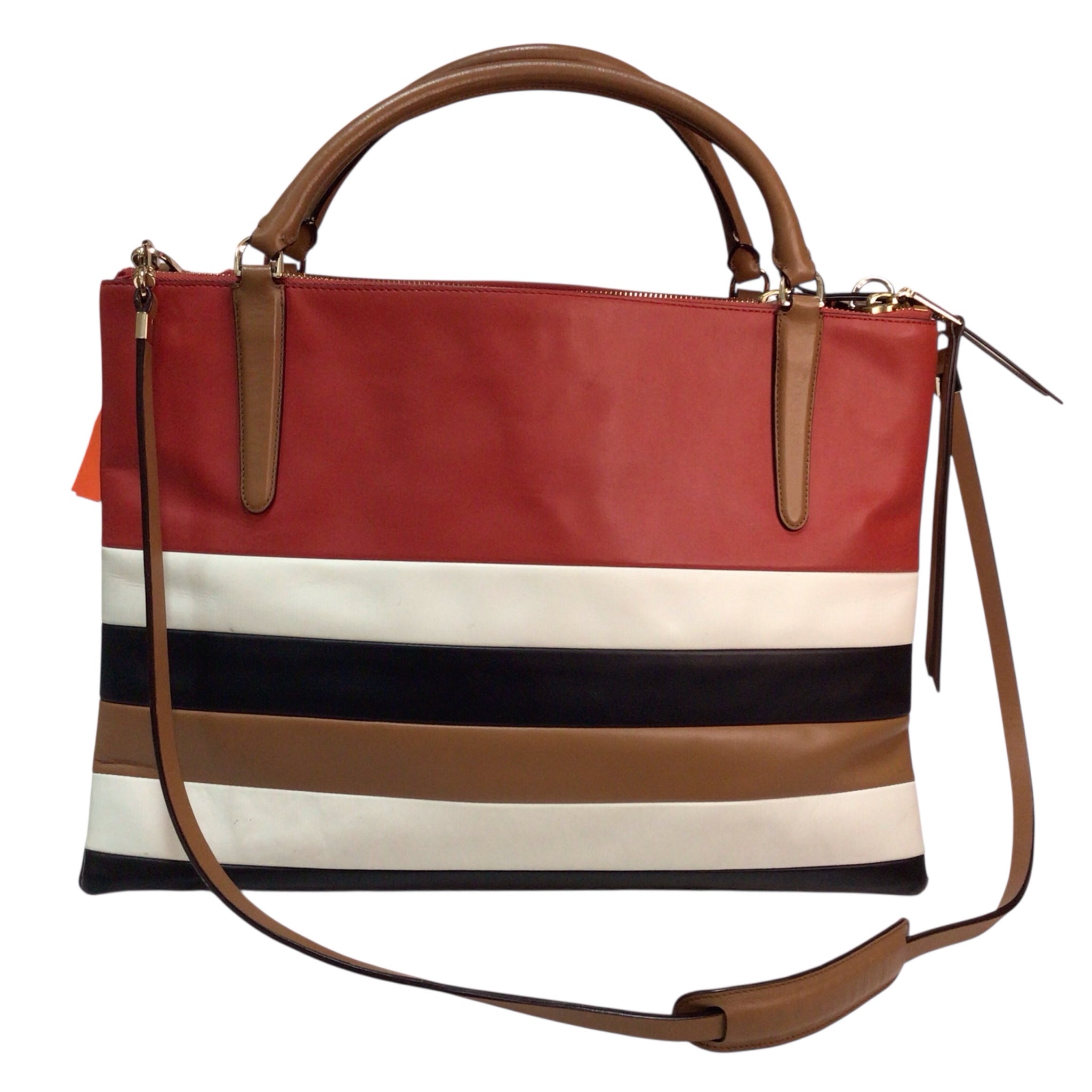 Coach Large Borough Bag In Bar Stripe